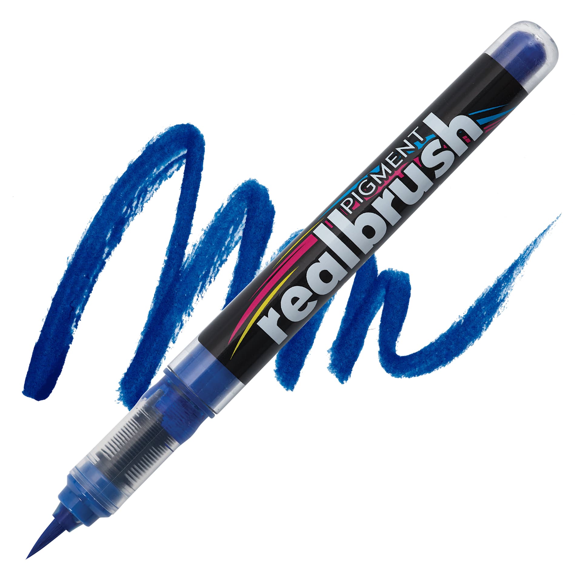 Karin Realbrush Pigment Marker - Royal Blue, swatch and marker