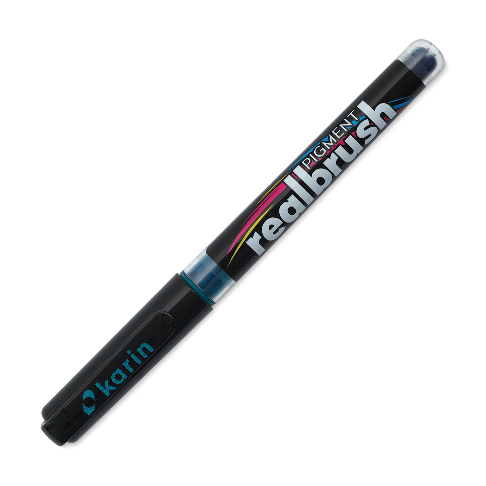 Karin Realbrush Pigment Marker - Turquoise, cap on