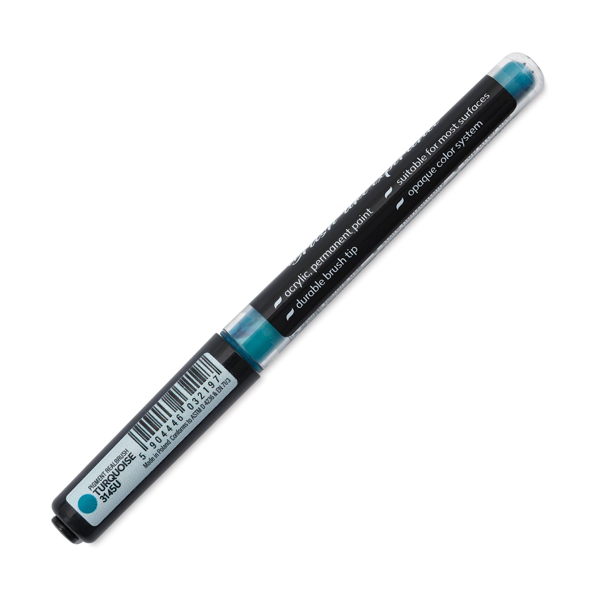 Karin Realbrush Pigment Marker - Turquoise, marker barrel showing details