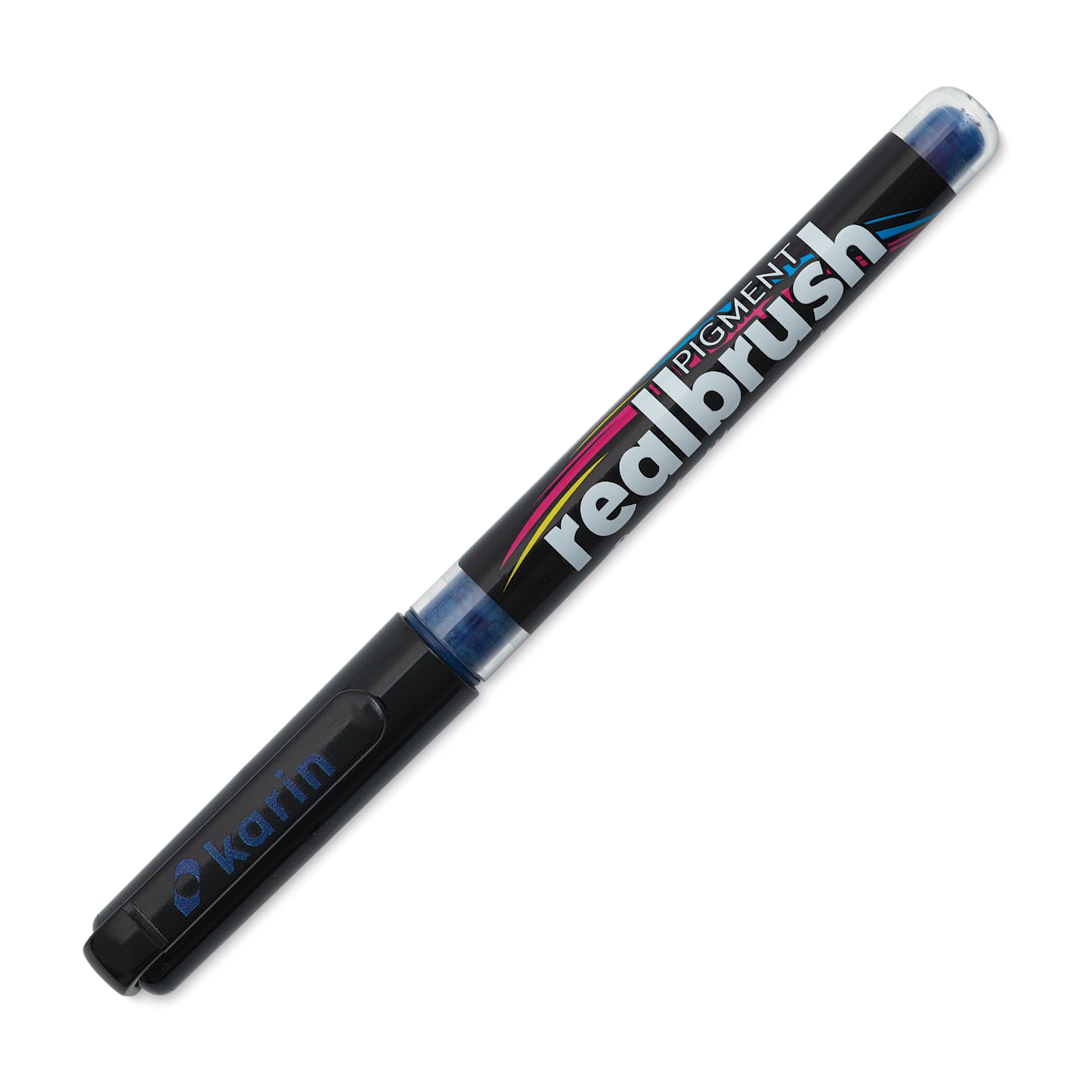 Karin Realbrush Pigment Marker - Sapphire Blue, cap on