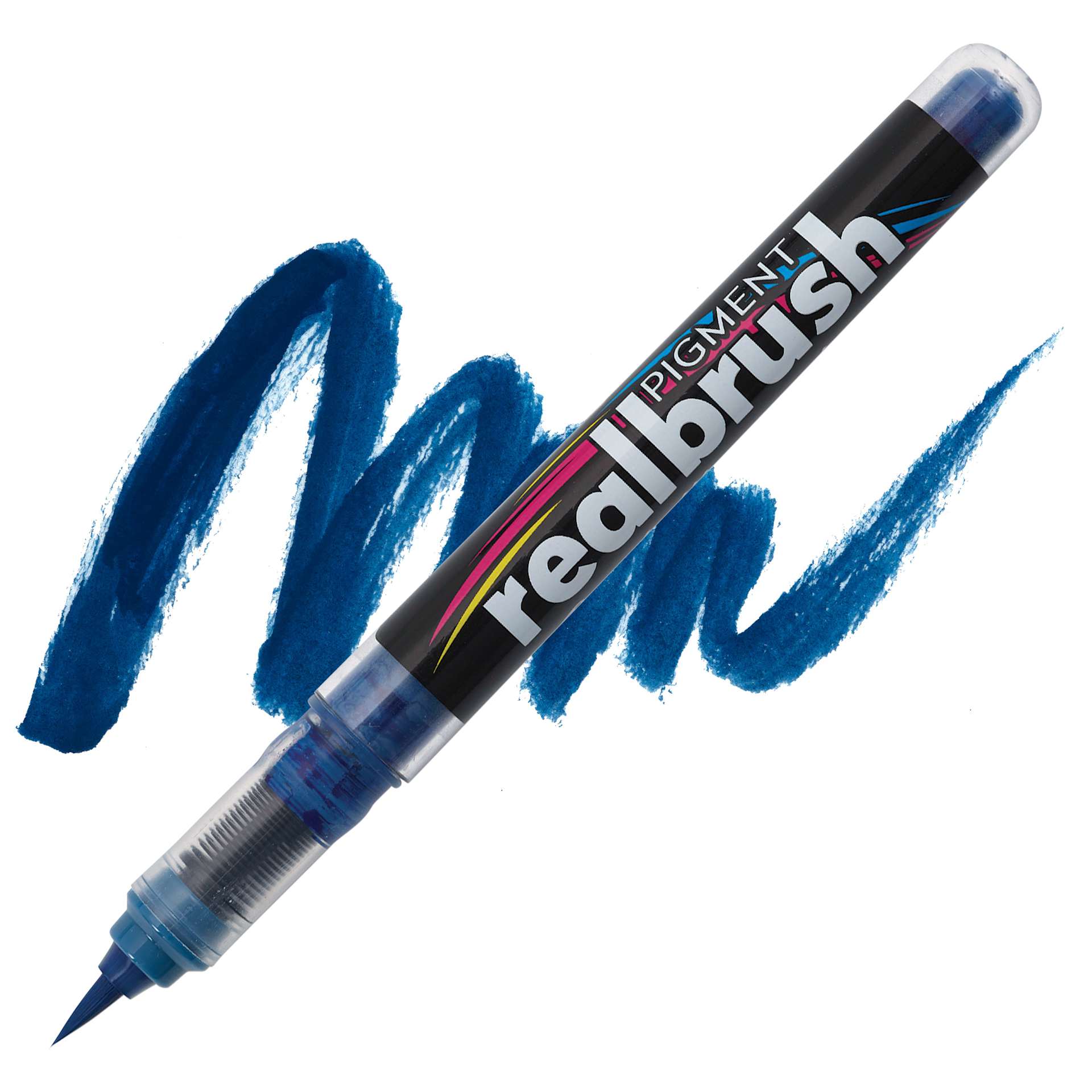 Karin Realbrush Pigment Marker - Sapphire Blue, swatch and marker