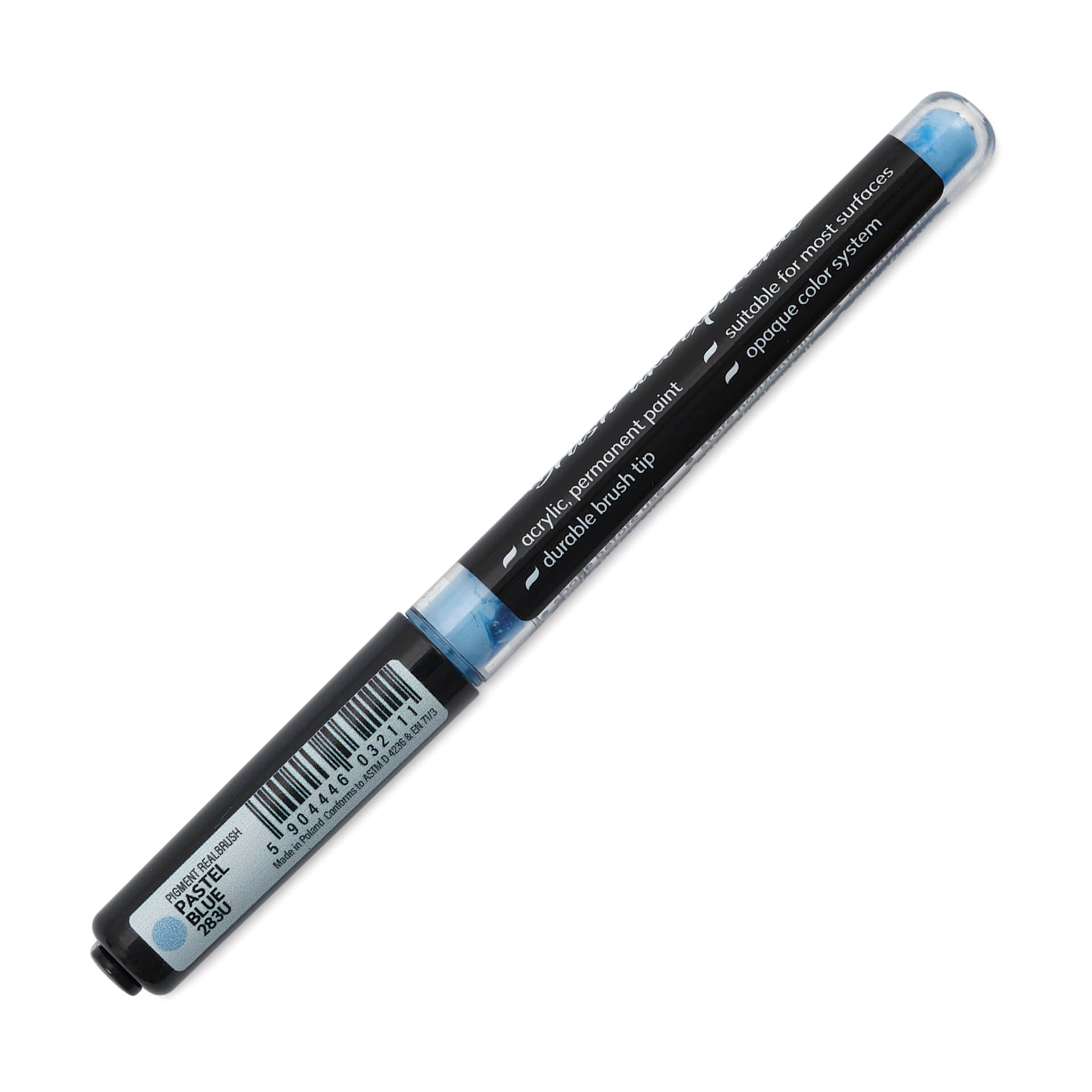Karin Realbrush Pigment Marker - Pastel Blue, marker barrel showing details