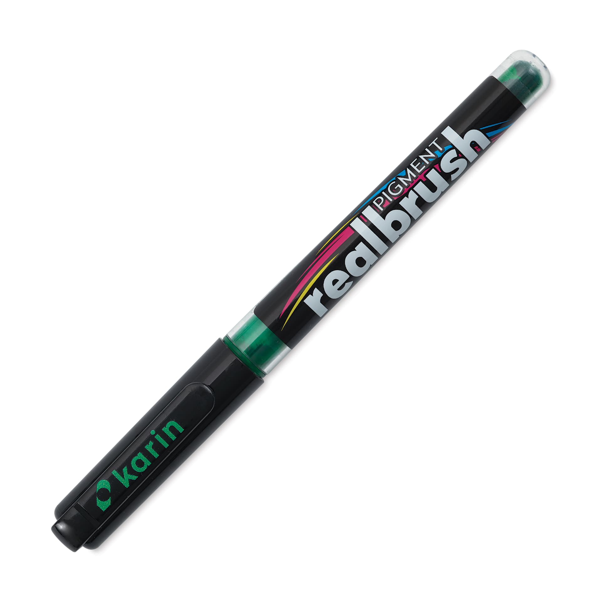 Karin Realbrush Pigment Marker - Ocean Teal, cap on