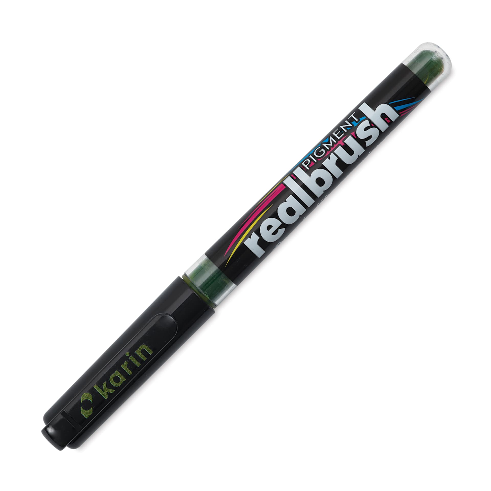 Karin Realbrush Pigment Marker - Olive Green, cap on
