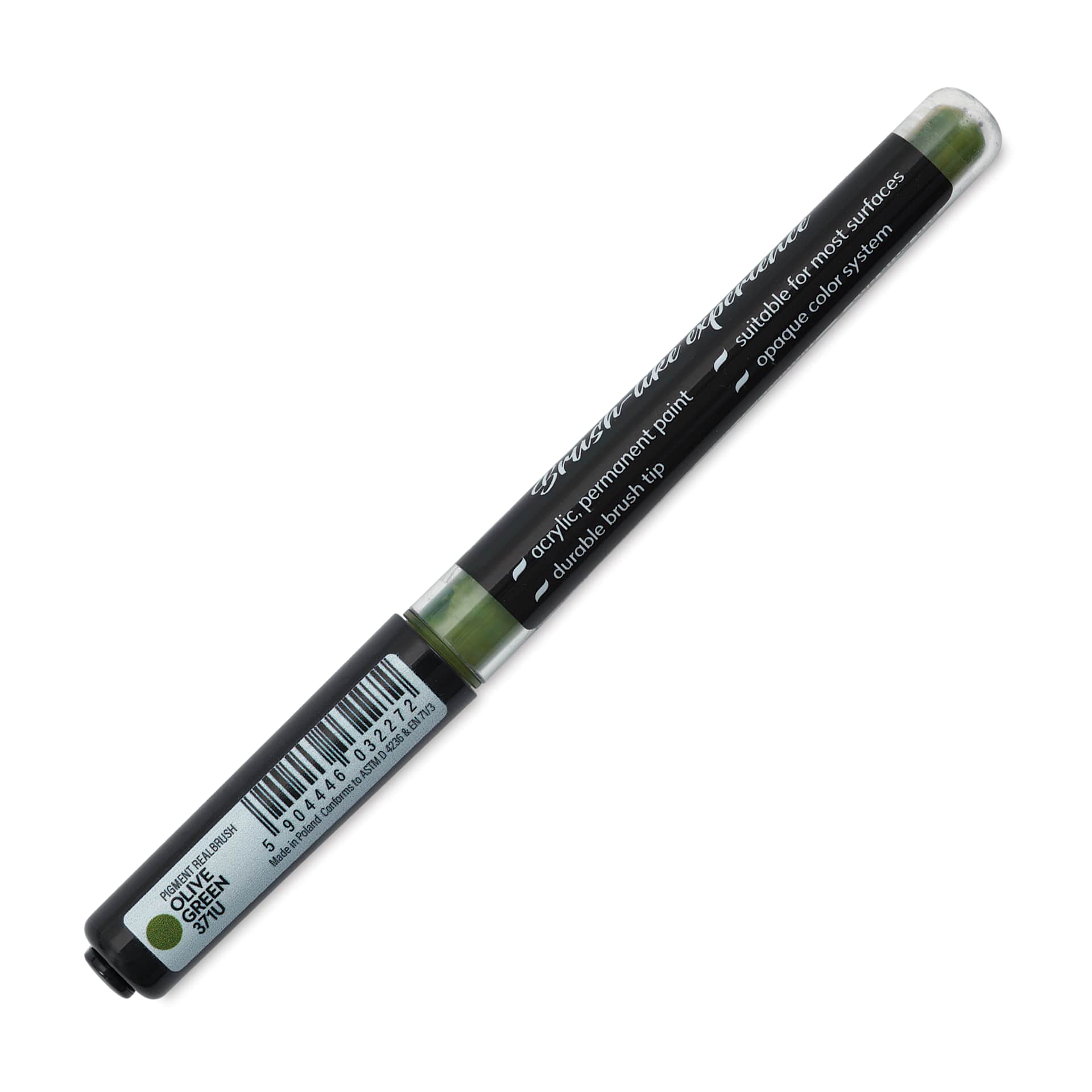 Karin Realbrush Pigment Marker - Olive Green, marker barrel showing details