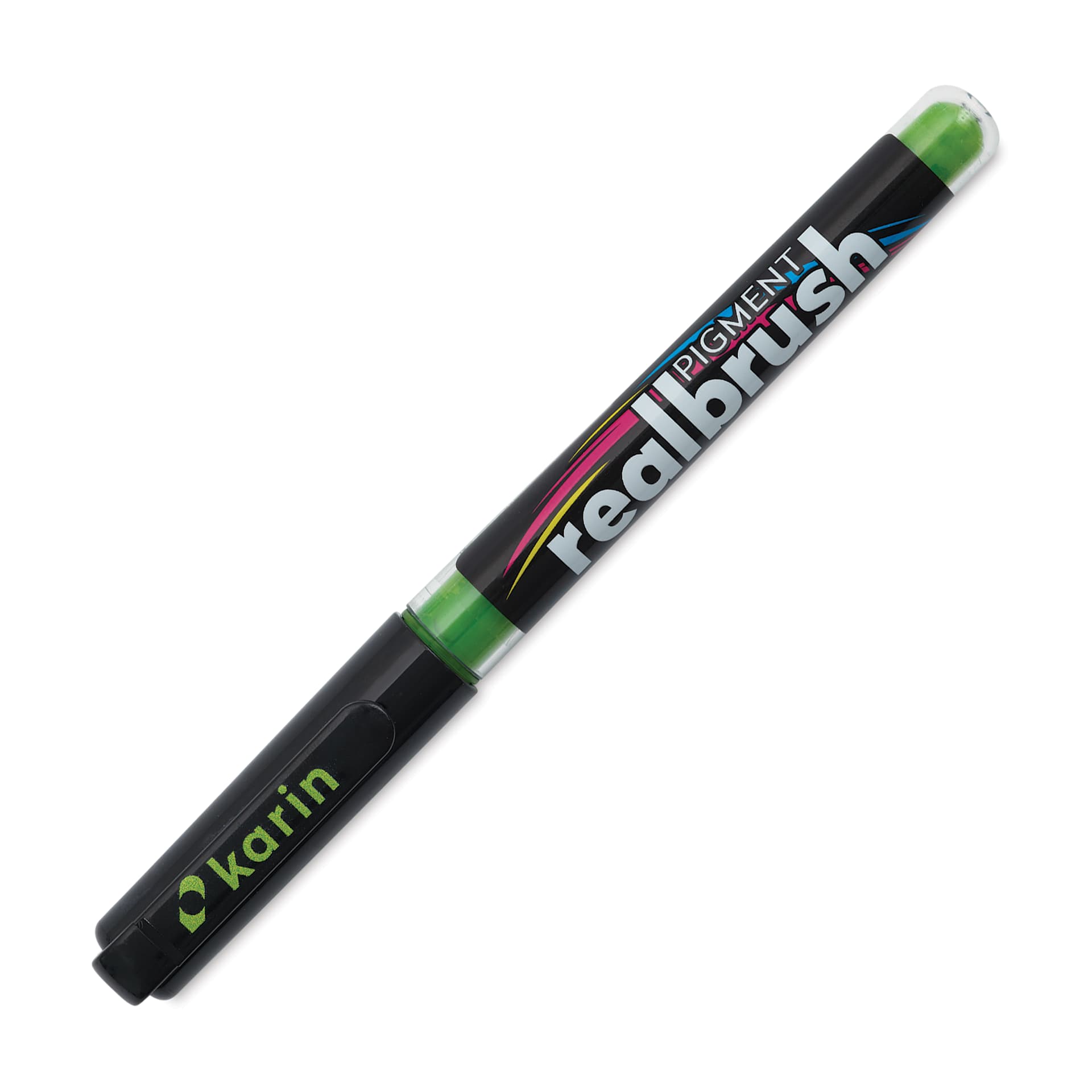 Karin Realbrush Pigment Marker - Leaf Green, cap on