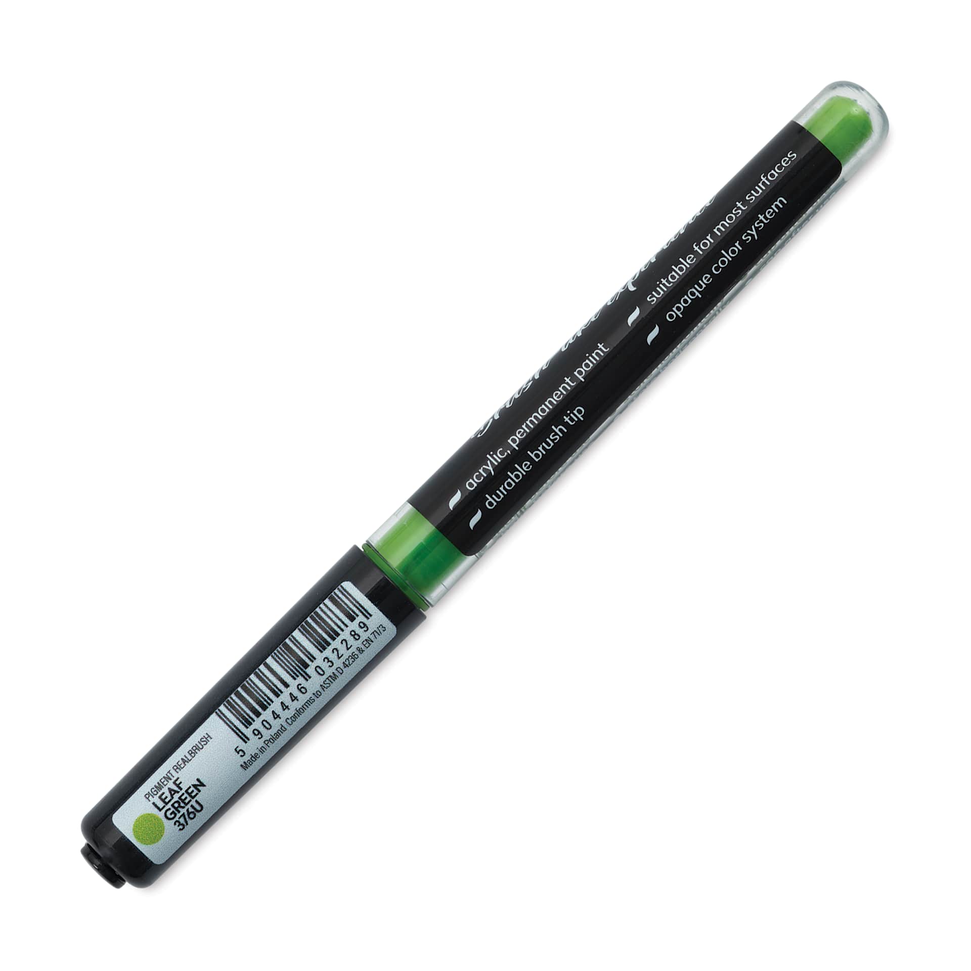 Karin Realbrush Pigment Marker - Leaf Green, marker barrel showing details