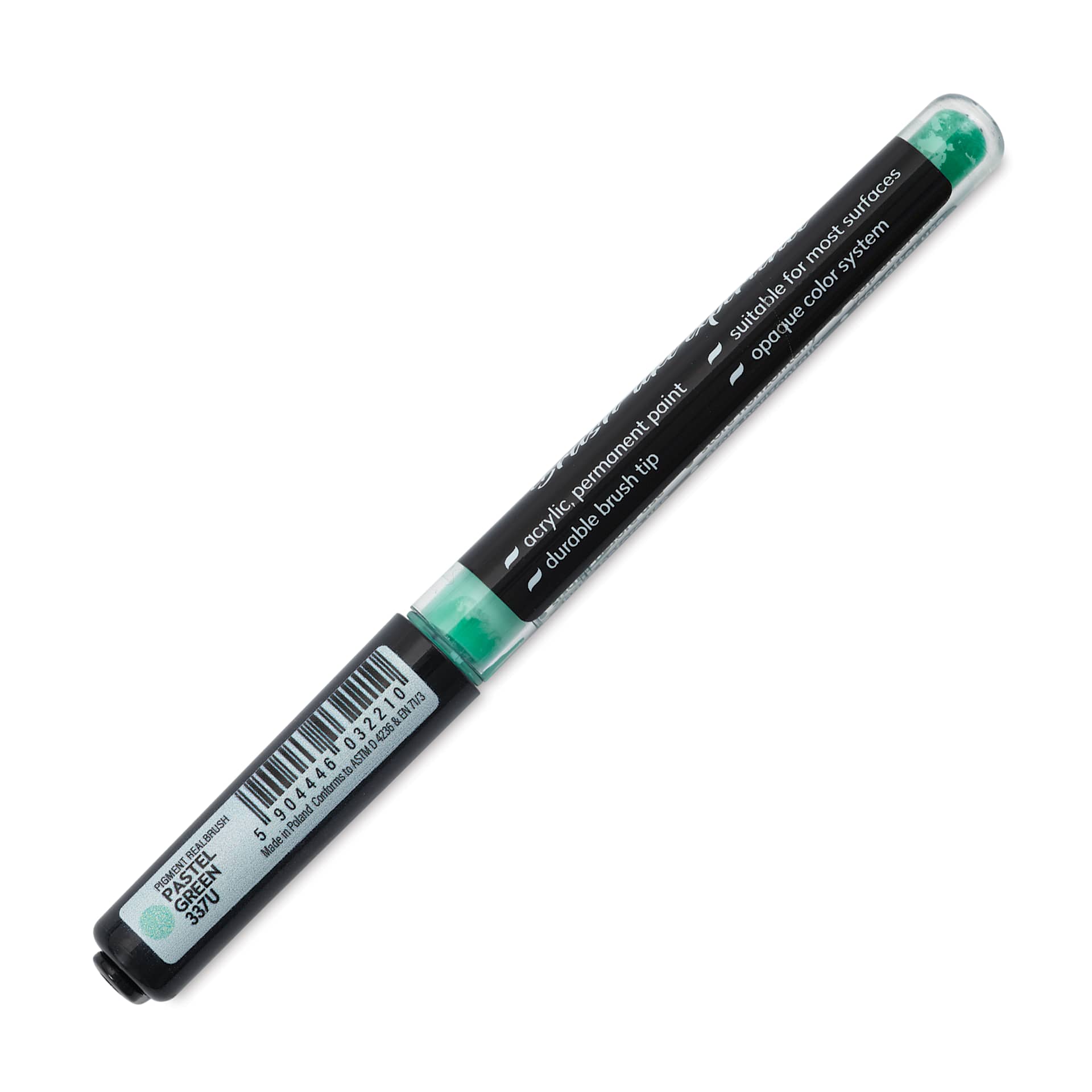 Karin Realbrush Pigment Marker - Pastel Green, markr barrel showing details