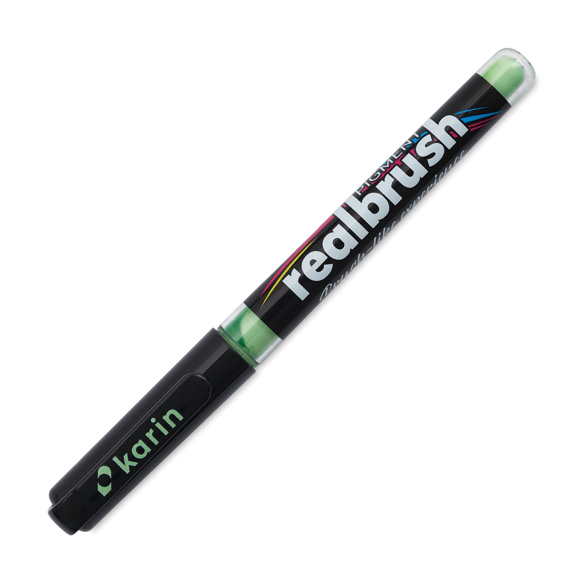 Karin Realbrush Pigment Marker - Pastel Light Green, cap on
