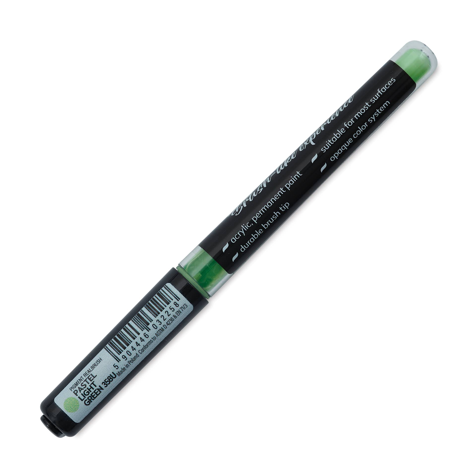 Karin Realbrush Pigment Marker - Pastel Light Green, marker barrel showing details