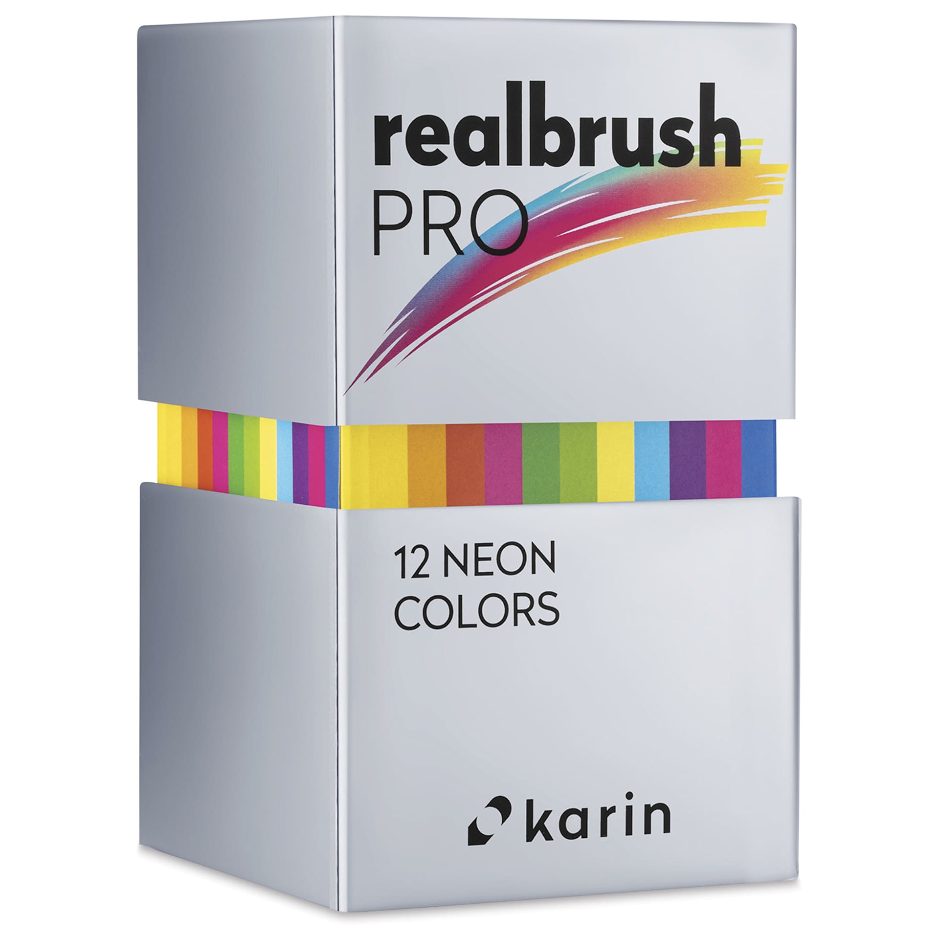 Karin Realbrush Pro Markers - Neon Colors, Set of 12, box closed