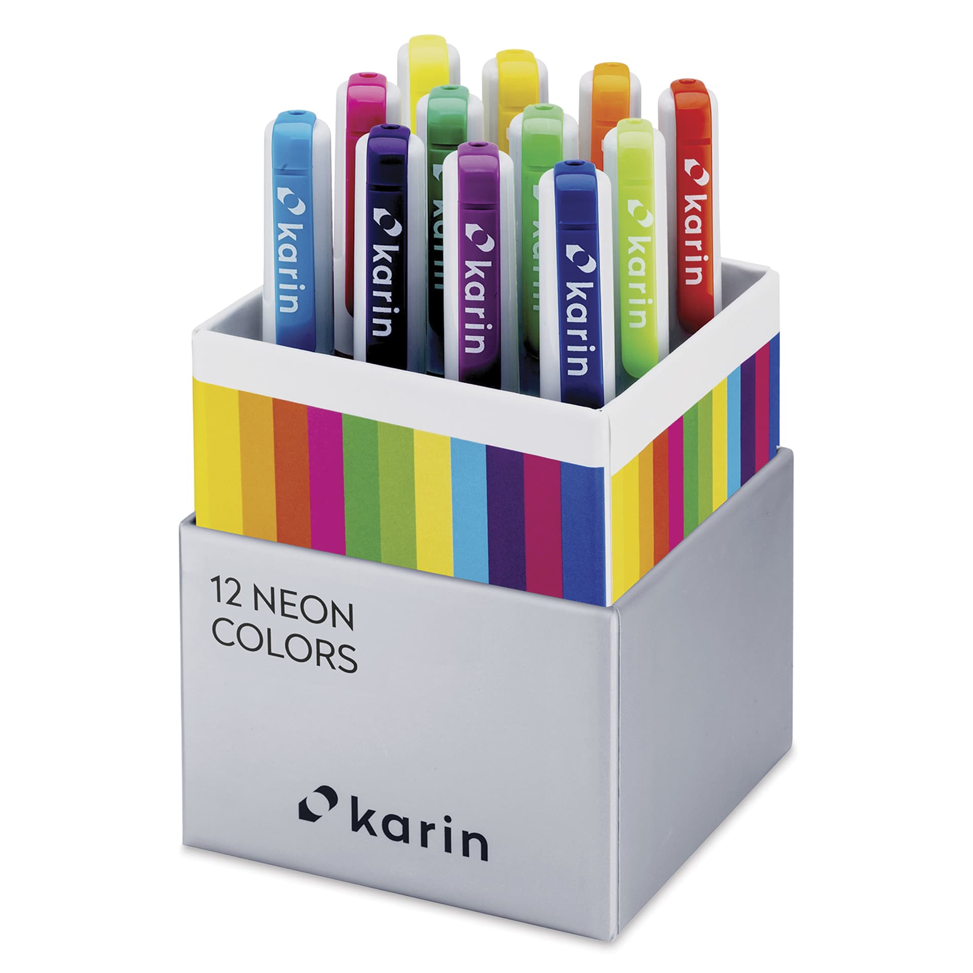 Karin Realbrush Pro Markers - Neon Colors, Set of 12, box open