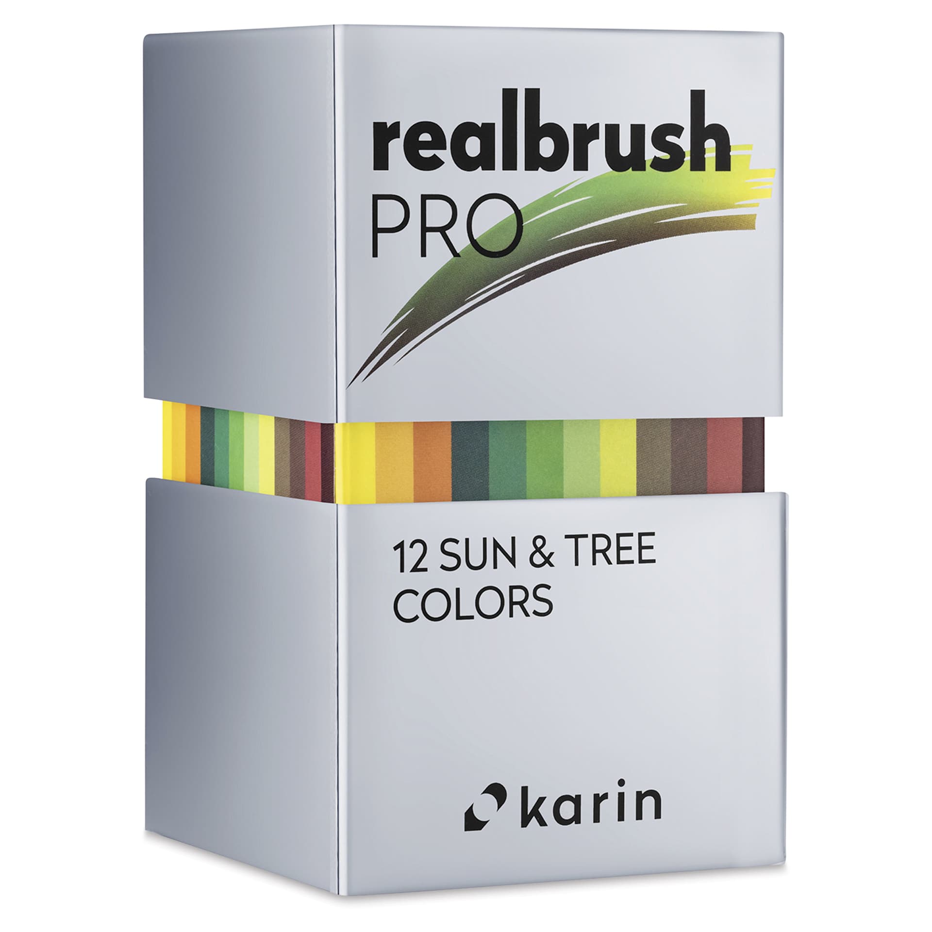 Karin Realbrush Pro Markers - Sun and Tree Colors, Set of 12, box closed