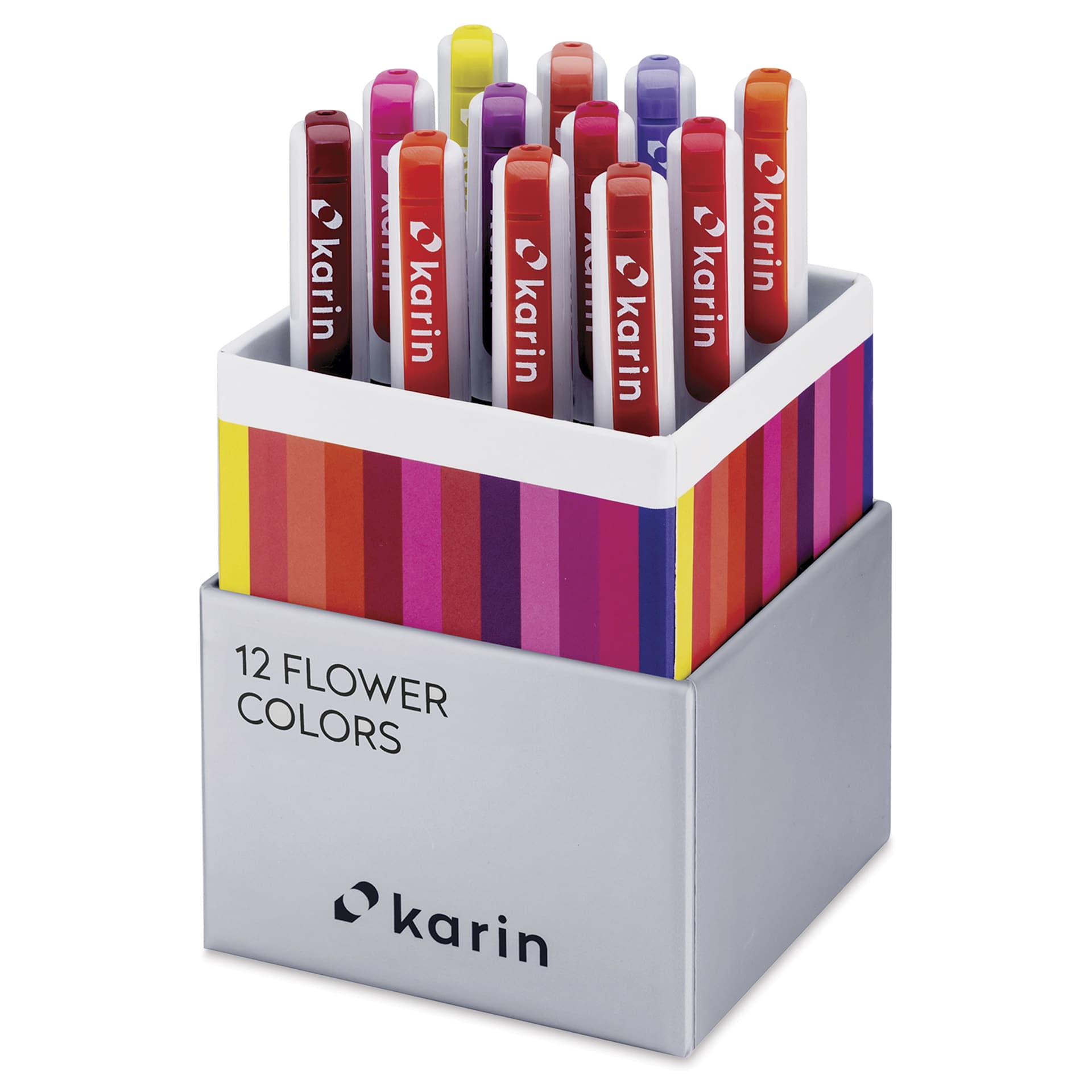 Karin Realbrush Pro Markers - Flower Colors, Set of 12, box open