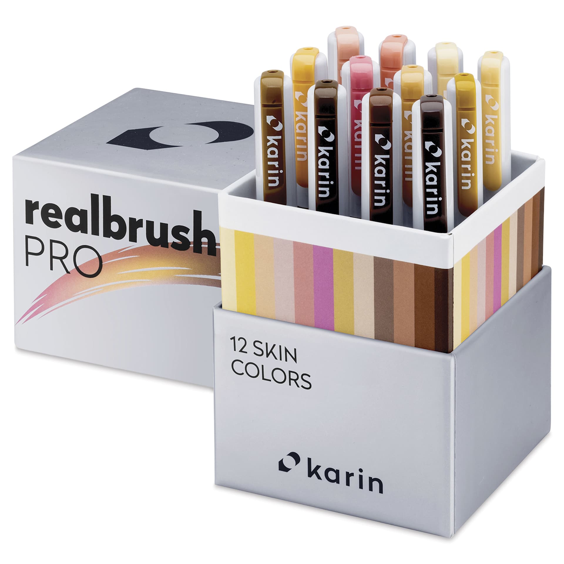 Karin Realbrush Pro Markers - Skin Colors, Set of 12, markers shown