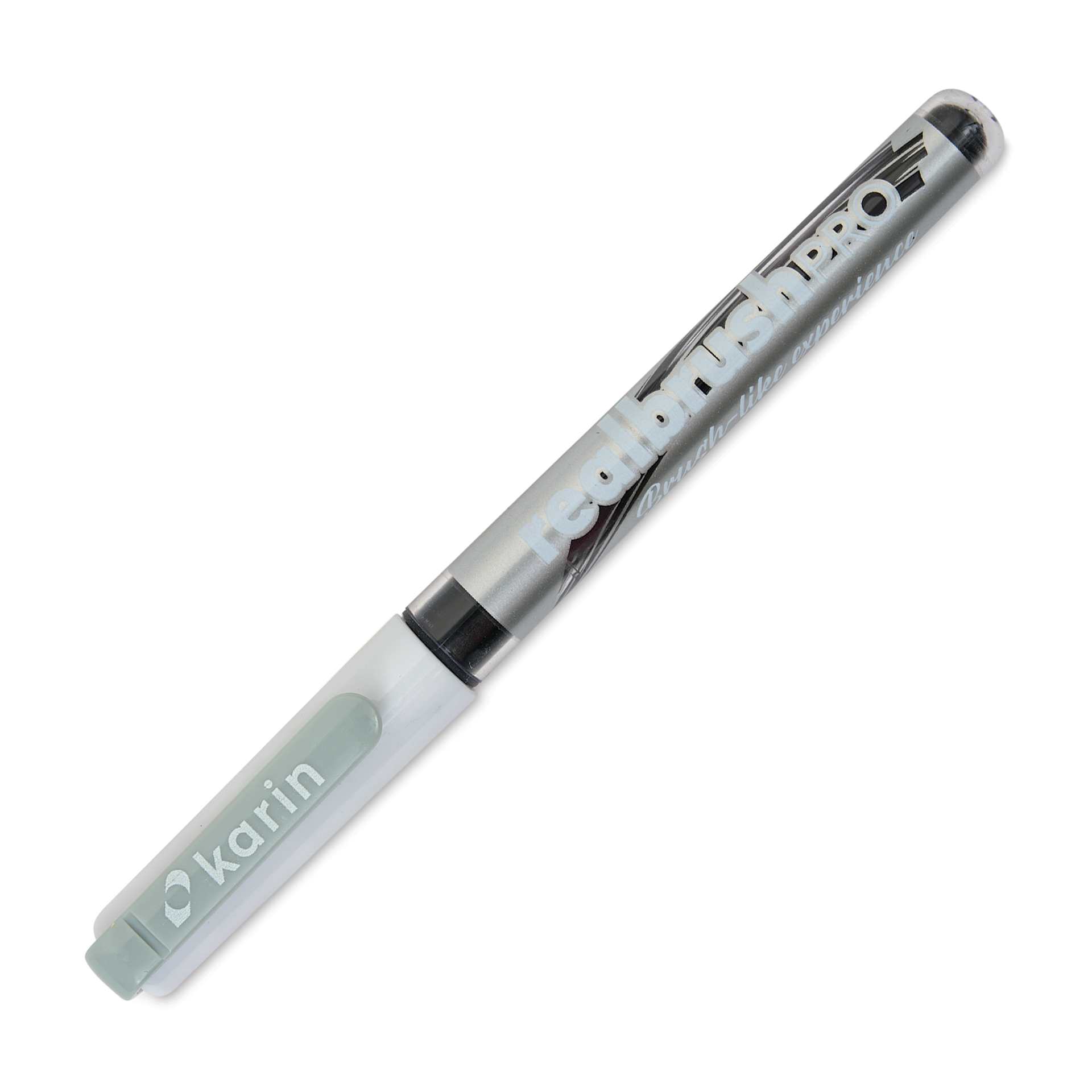 Karin Realbrush Pro Marker - Neutral Grey 1, 4 mm, Brush Tip, cap on