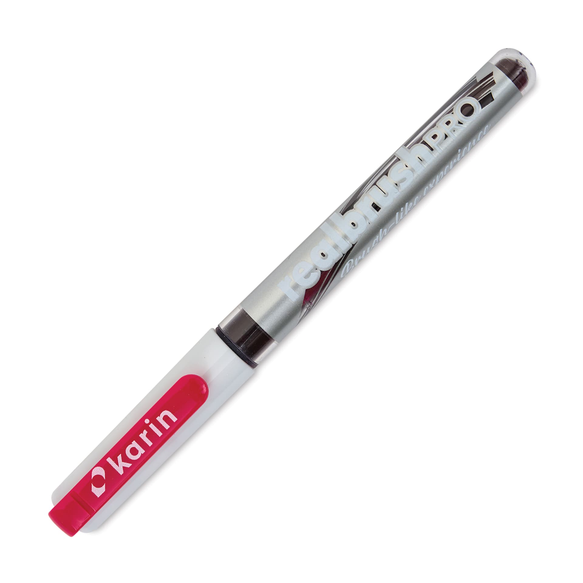 Karin Realbrush Pro Marker - Magenta, 4 mm, Brush Tip, cap on
