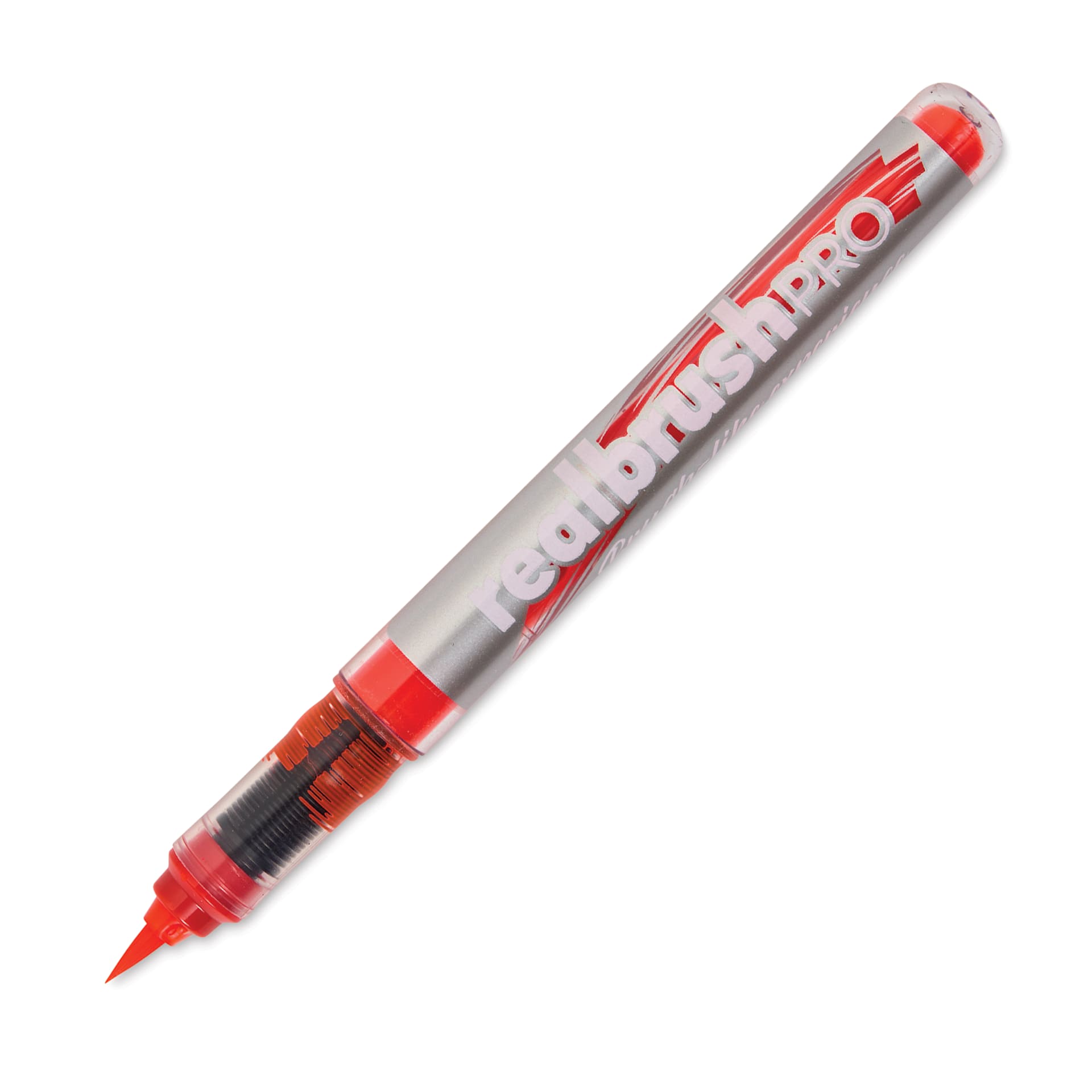 Karin Realbrush Pro Marker - Neon Orange Red, 4 mm, Brush Tip, cap off