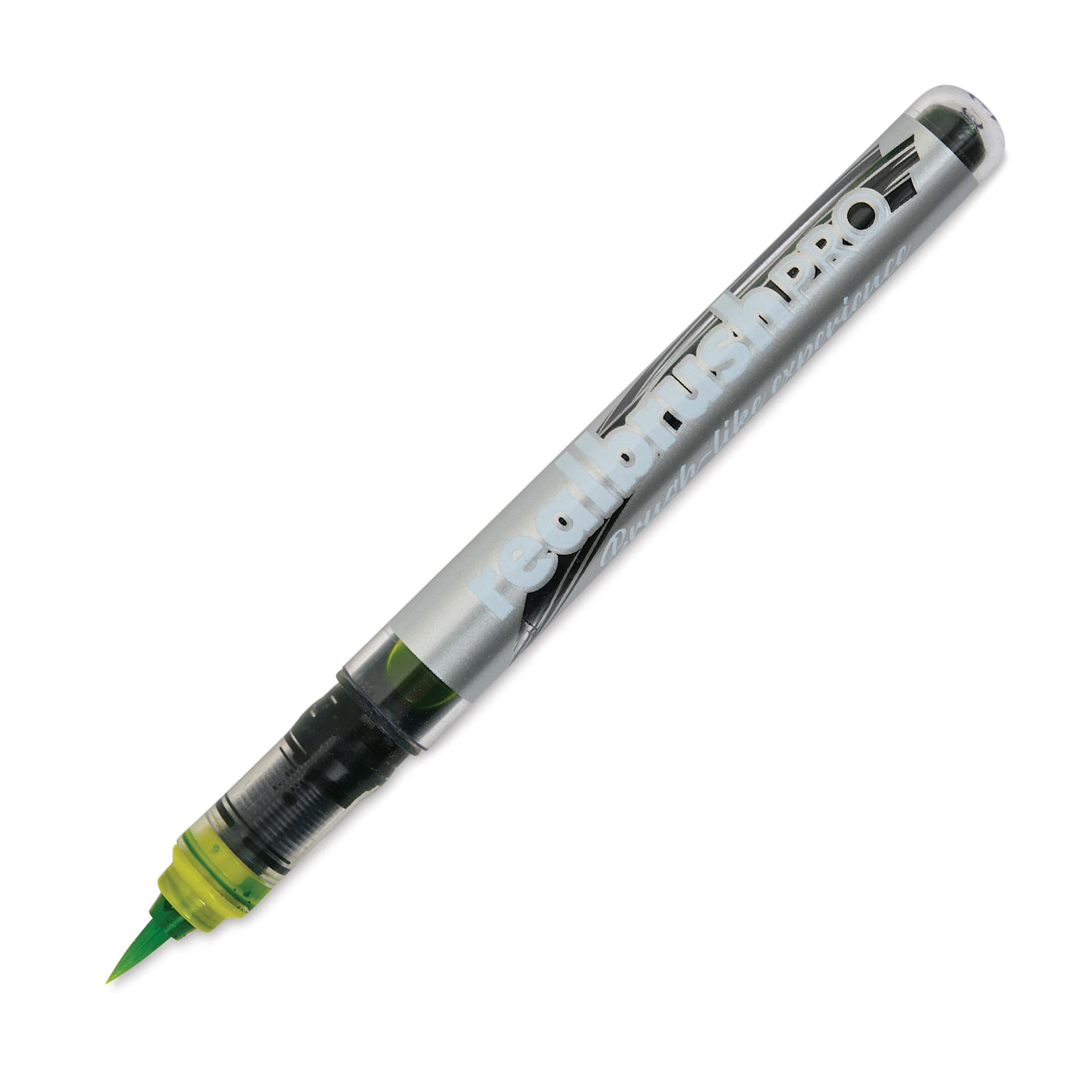 Karin Realbrush Pro Marker - Sulphur Yellow, 4 mm, Brush Tip, cap off