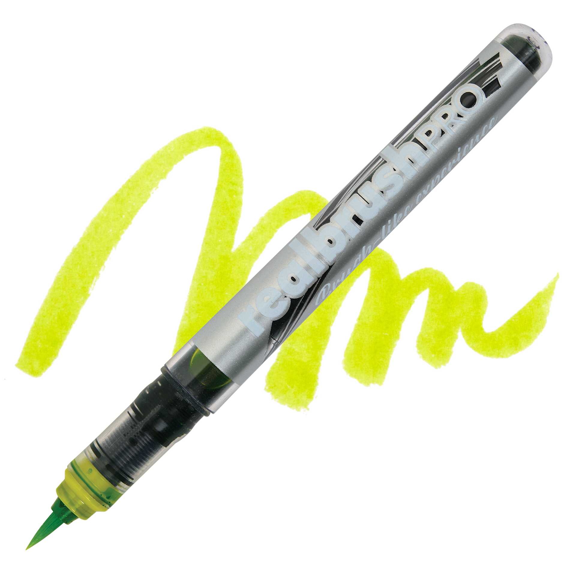 Karin Realbrush Pro Marker - Sulphur Yellow, swatch and marker