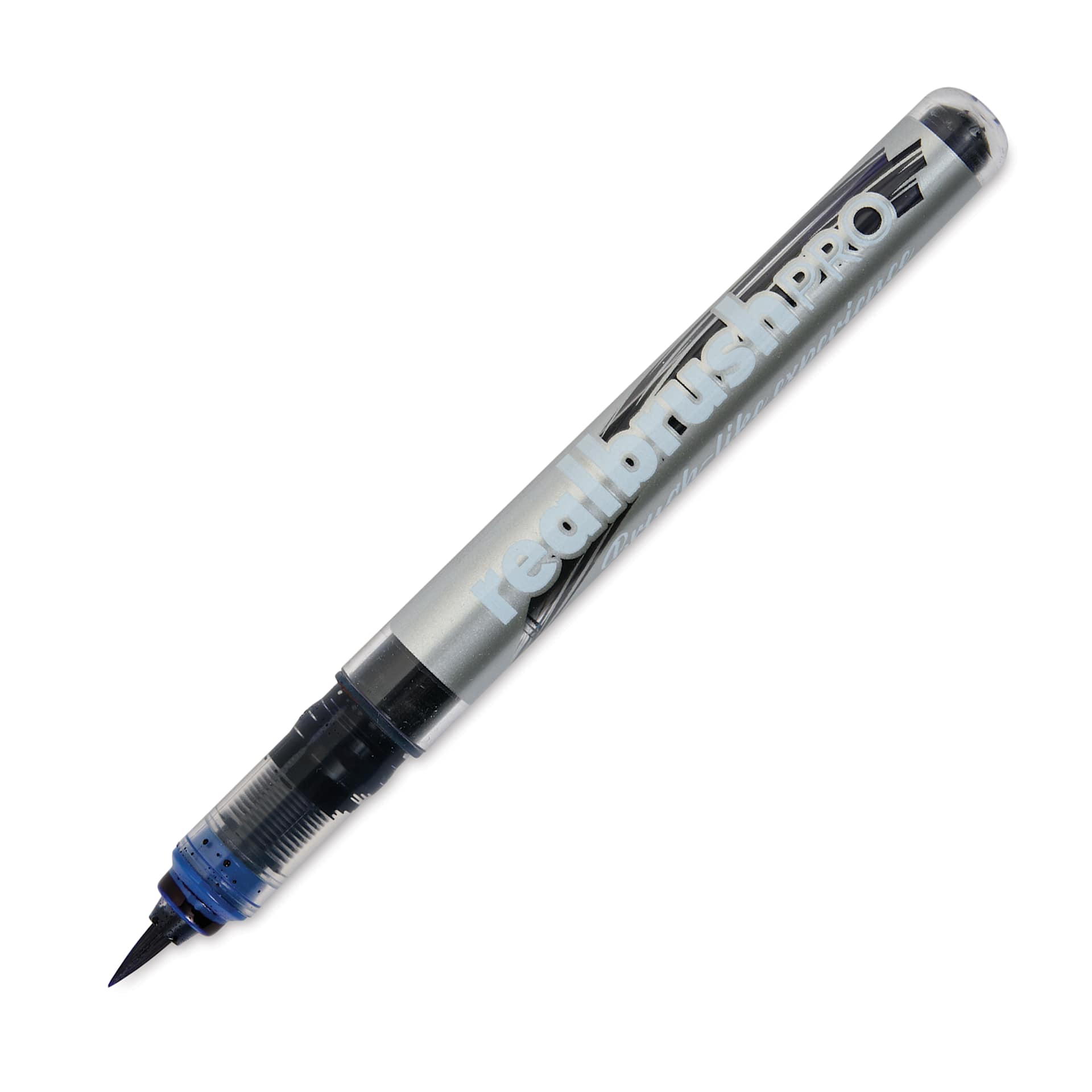 Karin Realbrush Pro Marker - Indigo Blue, 4 mm, Brush Tip, cap off