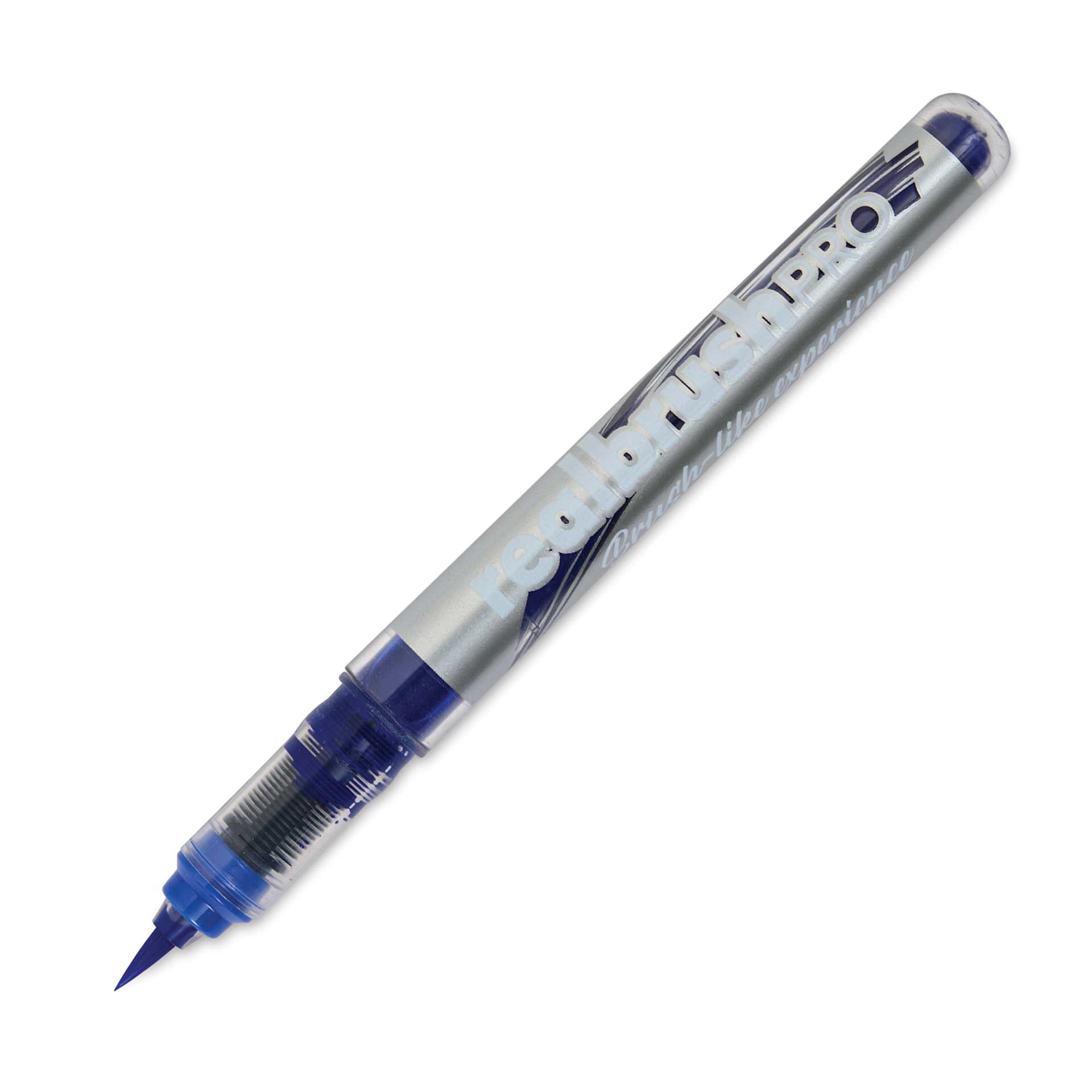 Karin Realbrush Pro Marker - Neon Violet Blue, 4 mm, Brush Tip, cap off