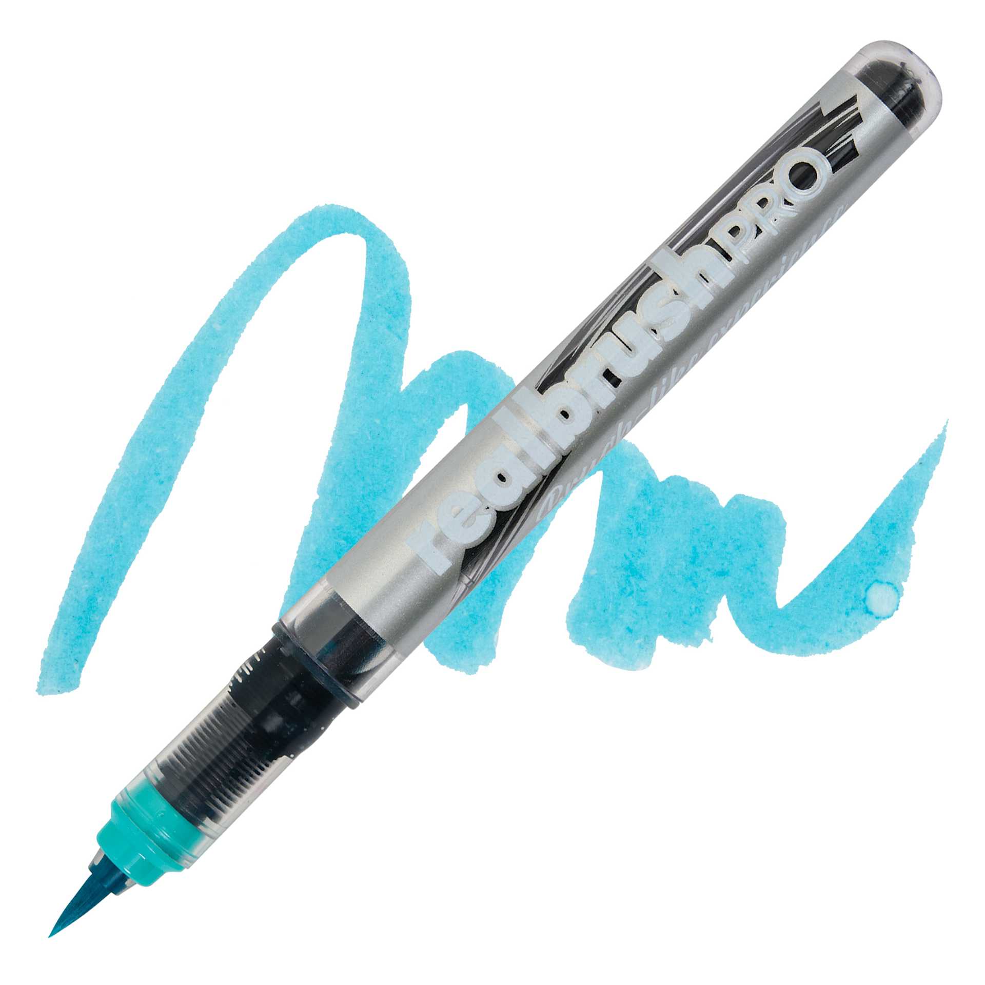 Karin Realbrush Pro Marker - Cool Aqua, swatch and marker