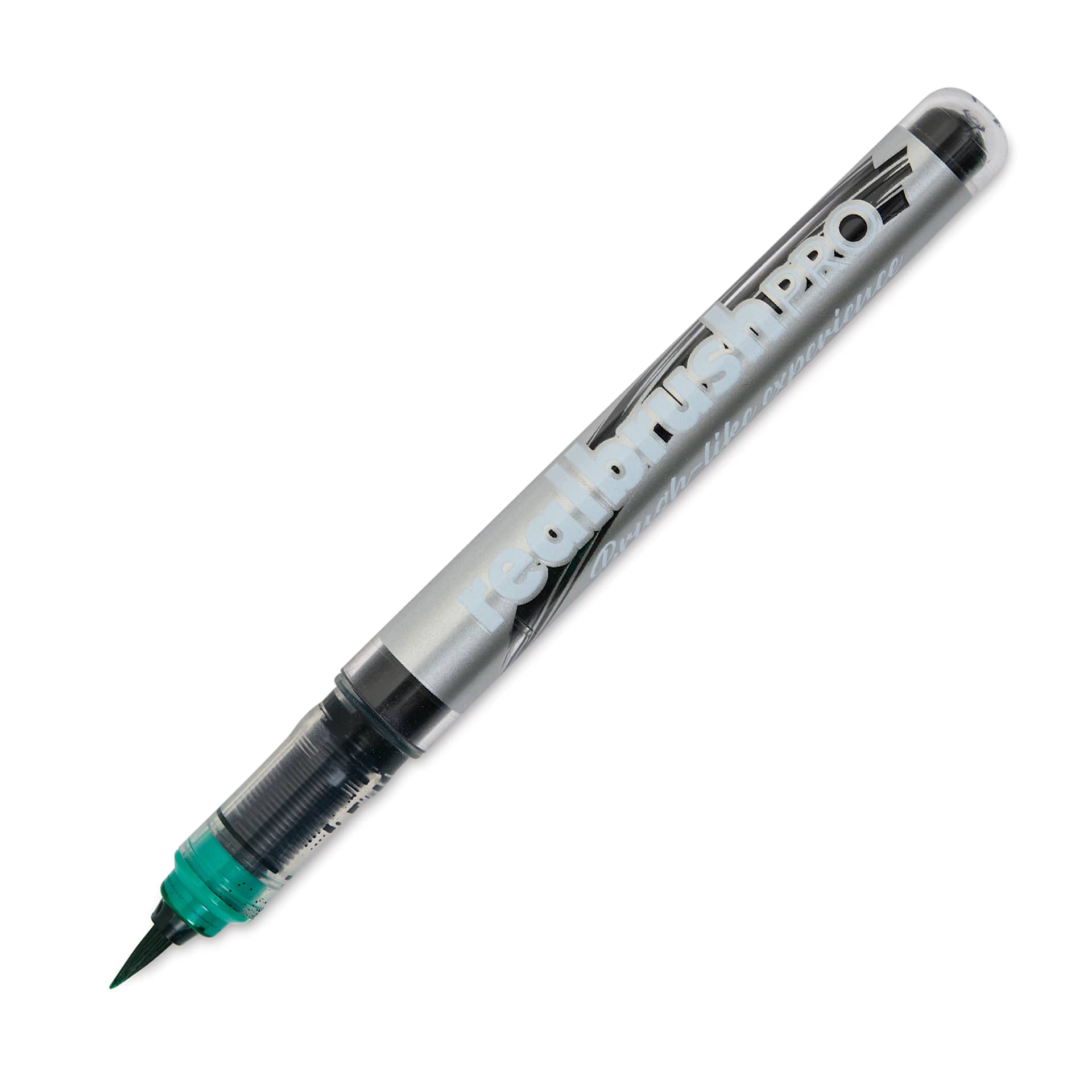 Karin Realbrush Pro Marker - Ocean Teal, 4 mm, Brush Tip, cap off