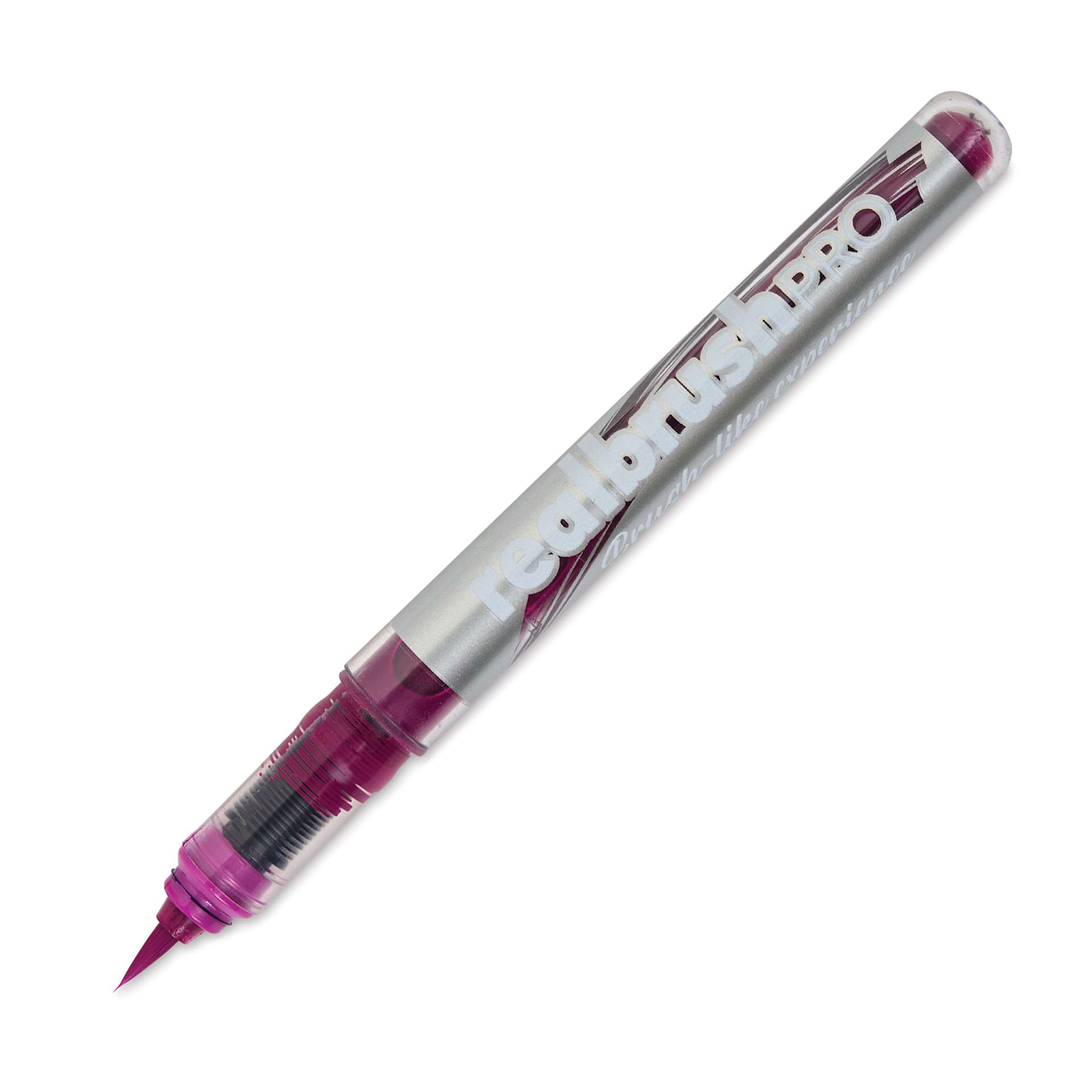 Karin Realbrush Pro Marker - Neon Red Lilac, 4 mm, Brush Tip, cap off