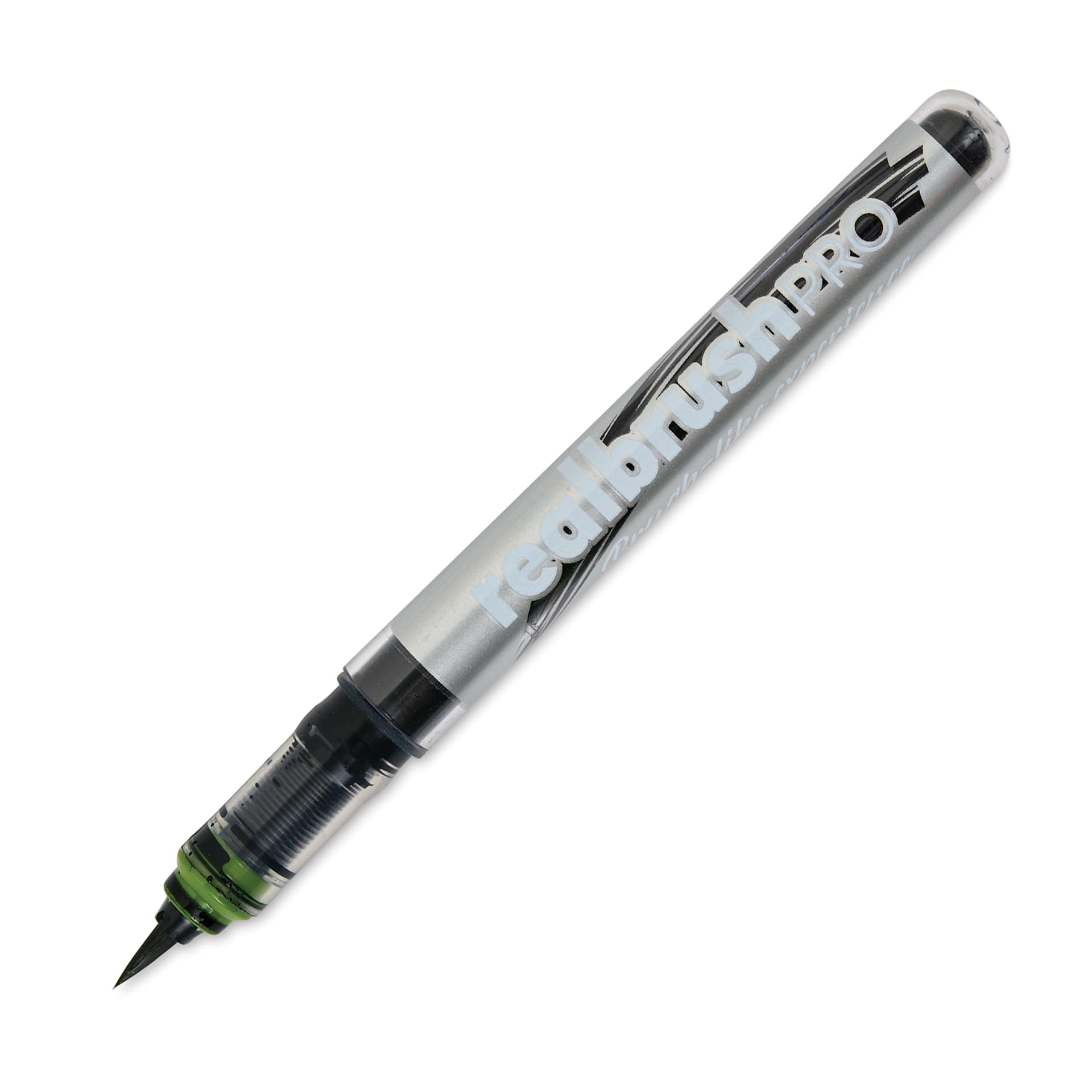 Karin Realbrush Pro Marker - Olive Green, 4 mm, Brush Tip, cap off