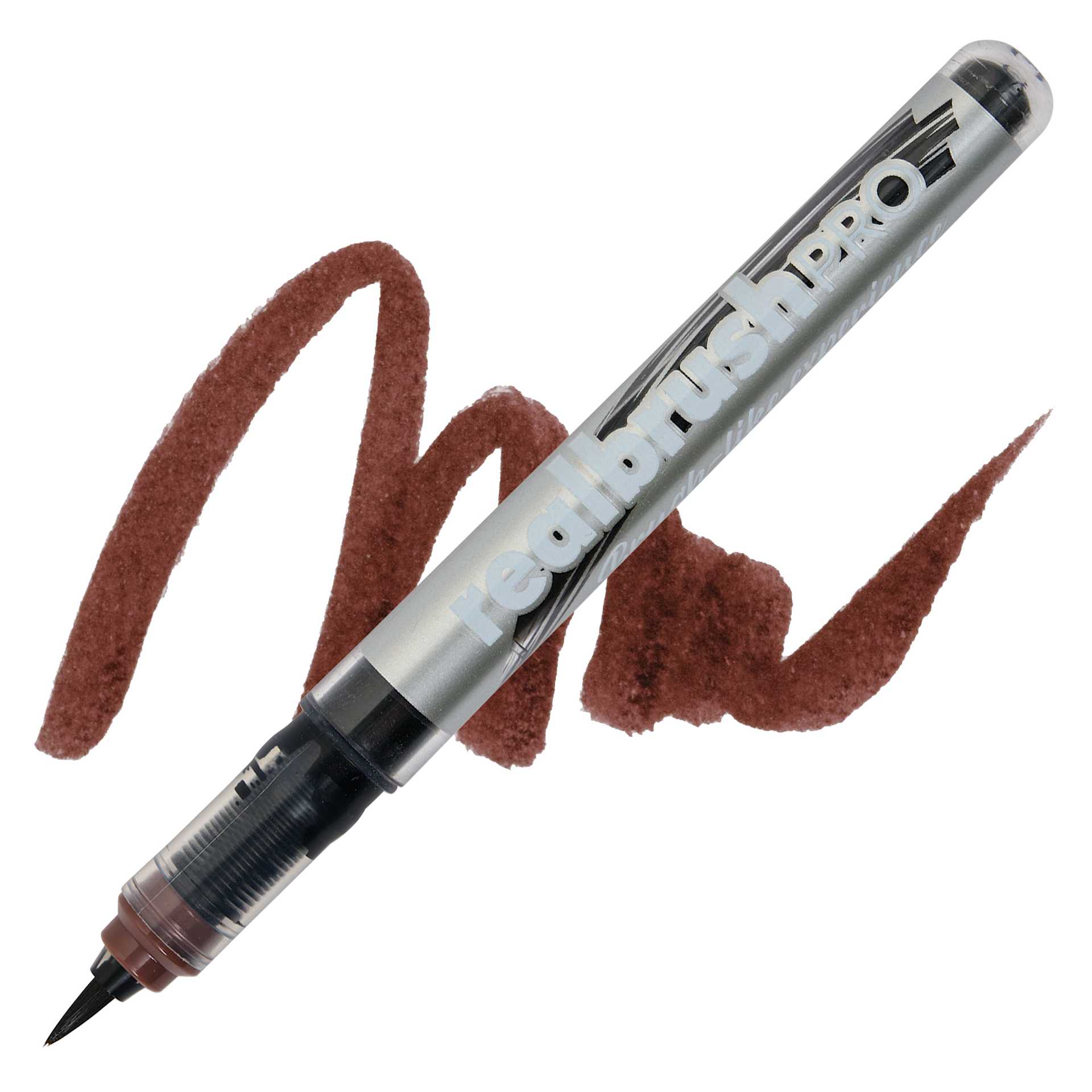 Karin Realbrush Pro Marker - Sepia, swatch and marker