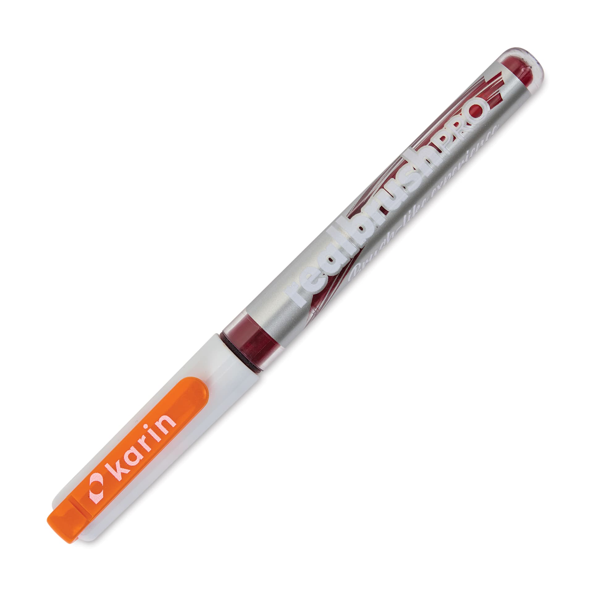 Karin Realbrush Pro Marker - Amber, 4 mm, Brush Tip, cap on