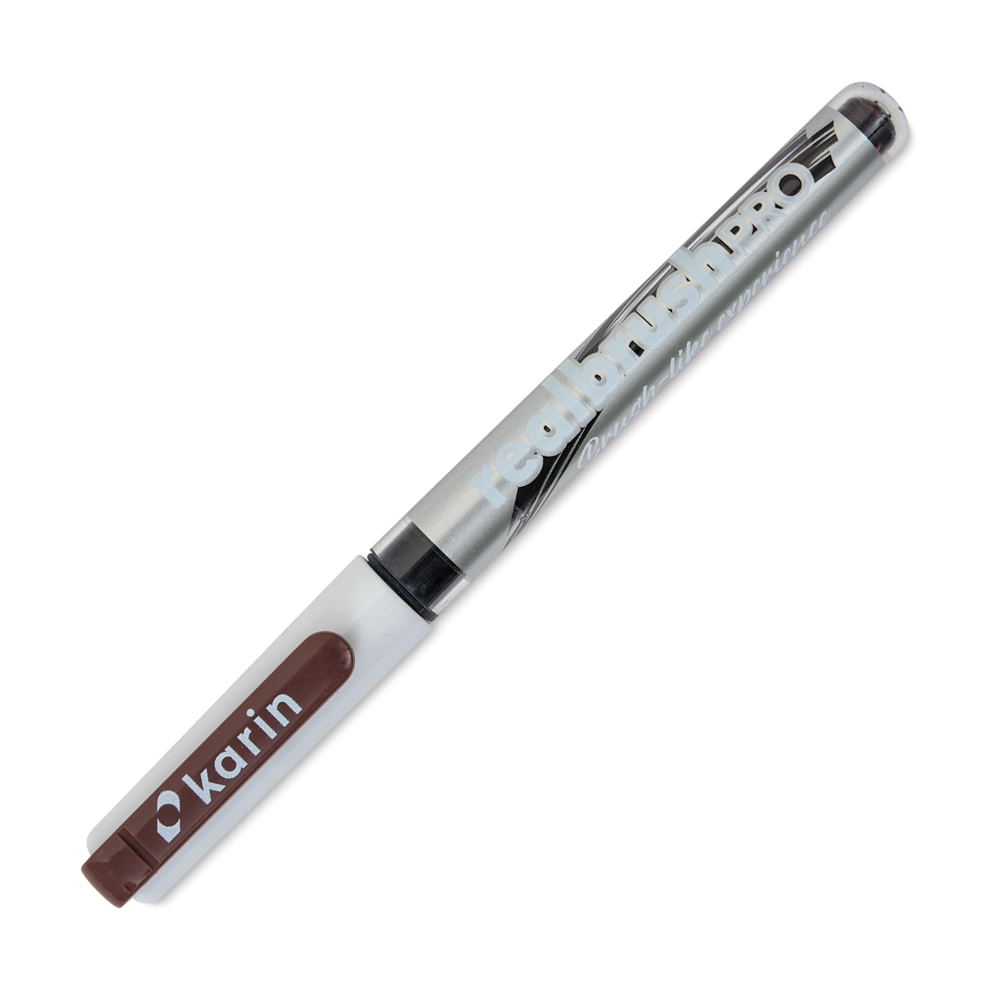 Karin Realbrush Pro Marker - Cocoa, 4 mm, Brush Tip, cap on