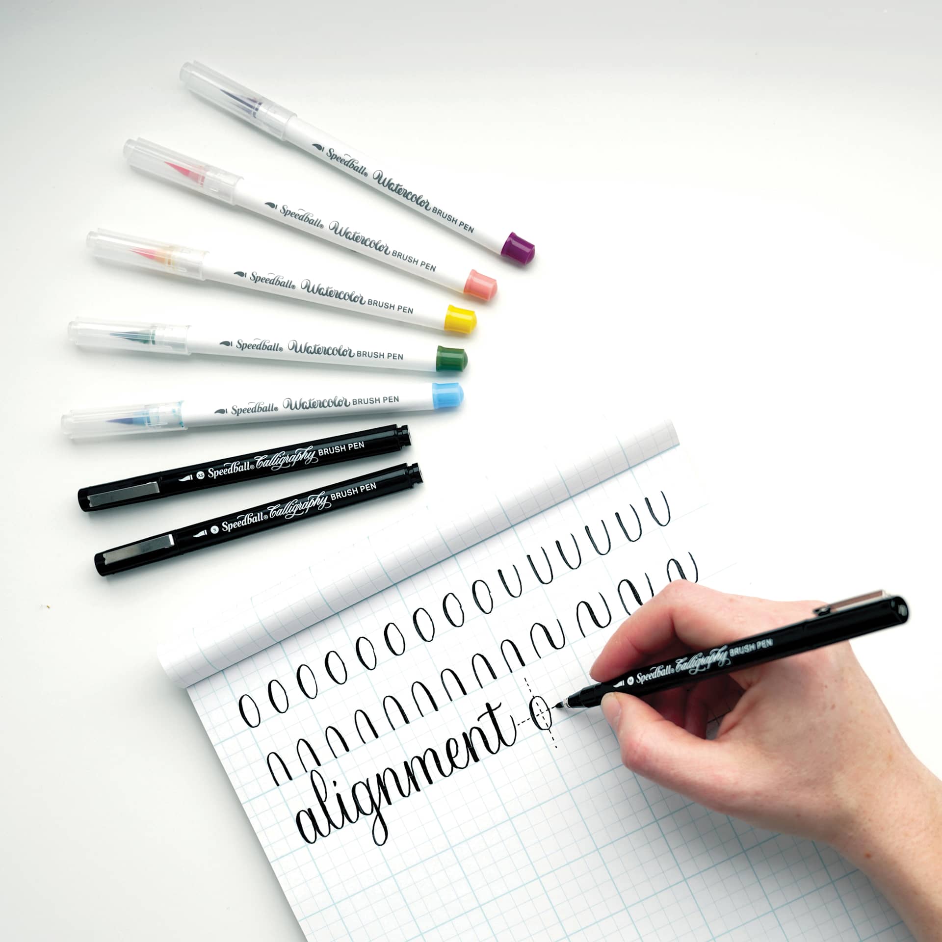 Speedball Hand Lettering Brush Markers - in use