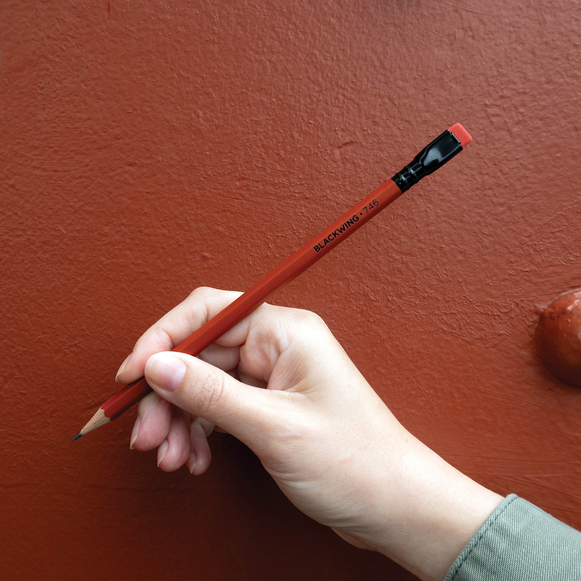 Blackwing Volumes 746 The Golden Gate Bridge Pencil, in hand