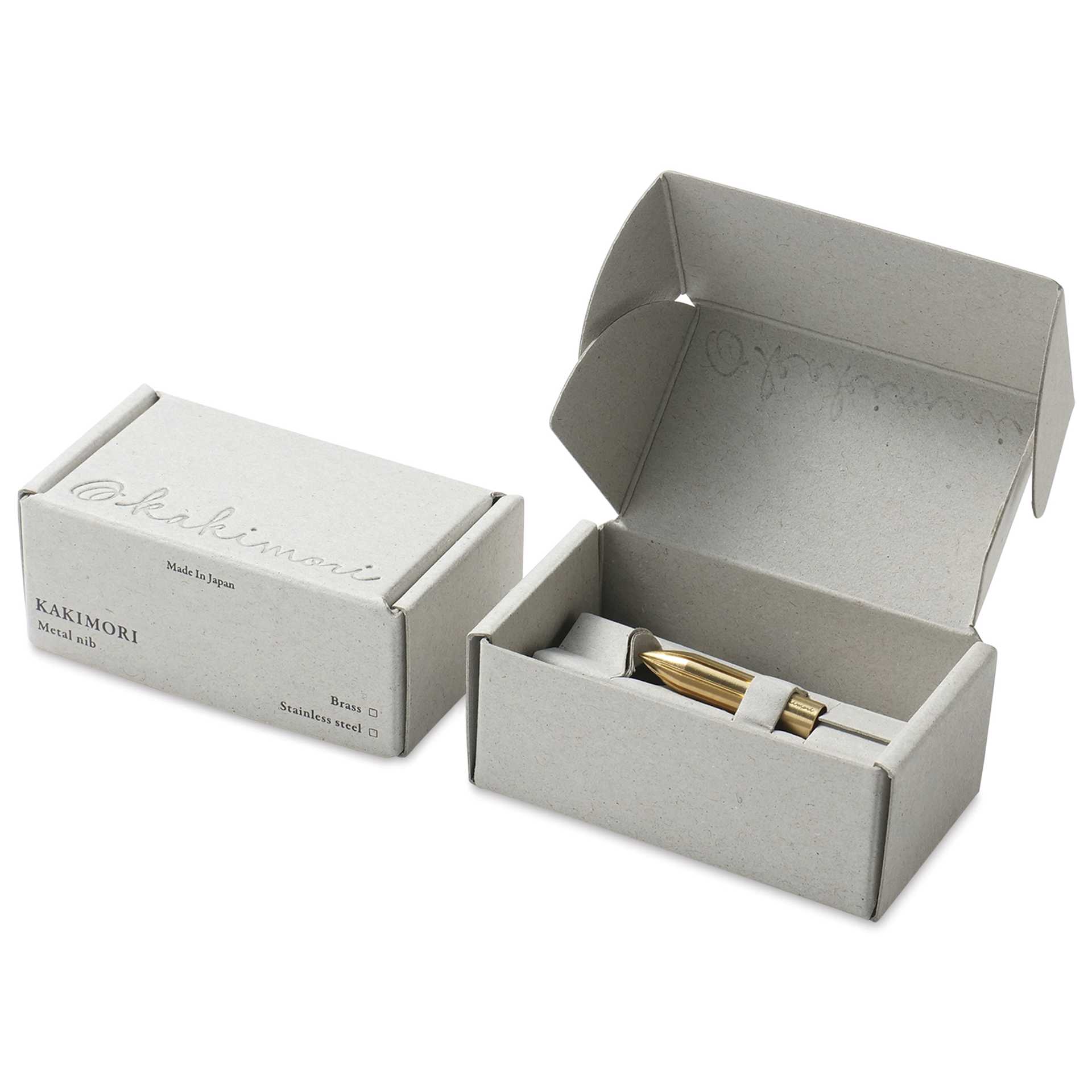 Kakimori Metal Dip Pen Nib - Brass, inside of the packaging
