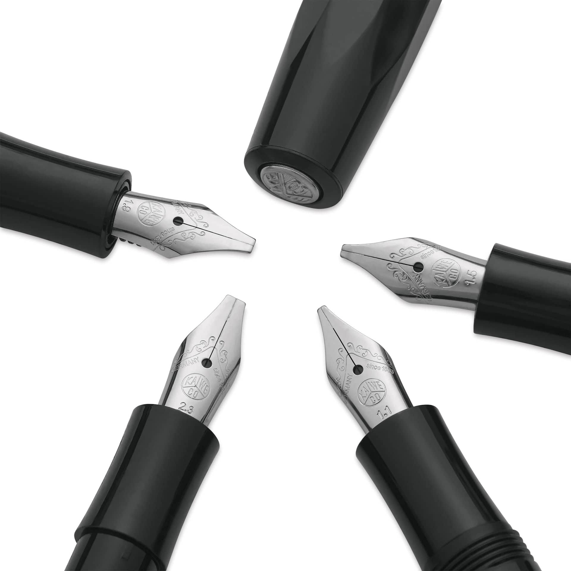 Kaweco Sport Calligraphy Pen - Deluxe - close-up of nibs and pen cap
