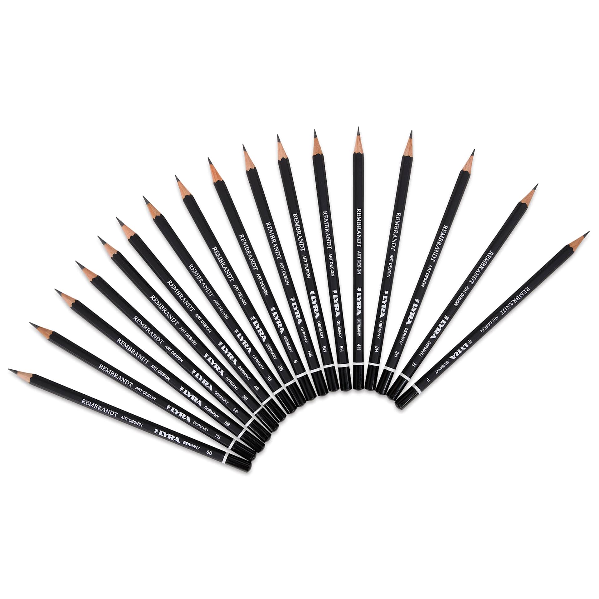 Lyra Rembrandt Art Design Graphite Pencils open stock shown together