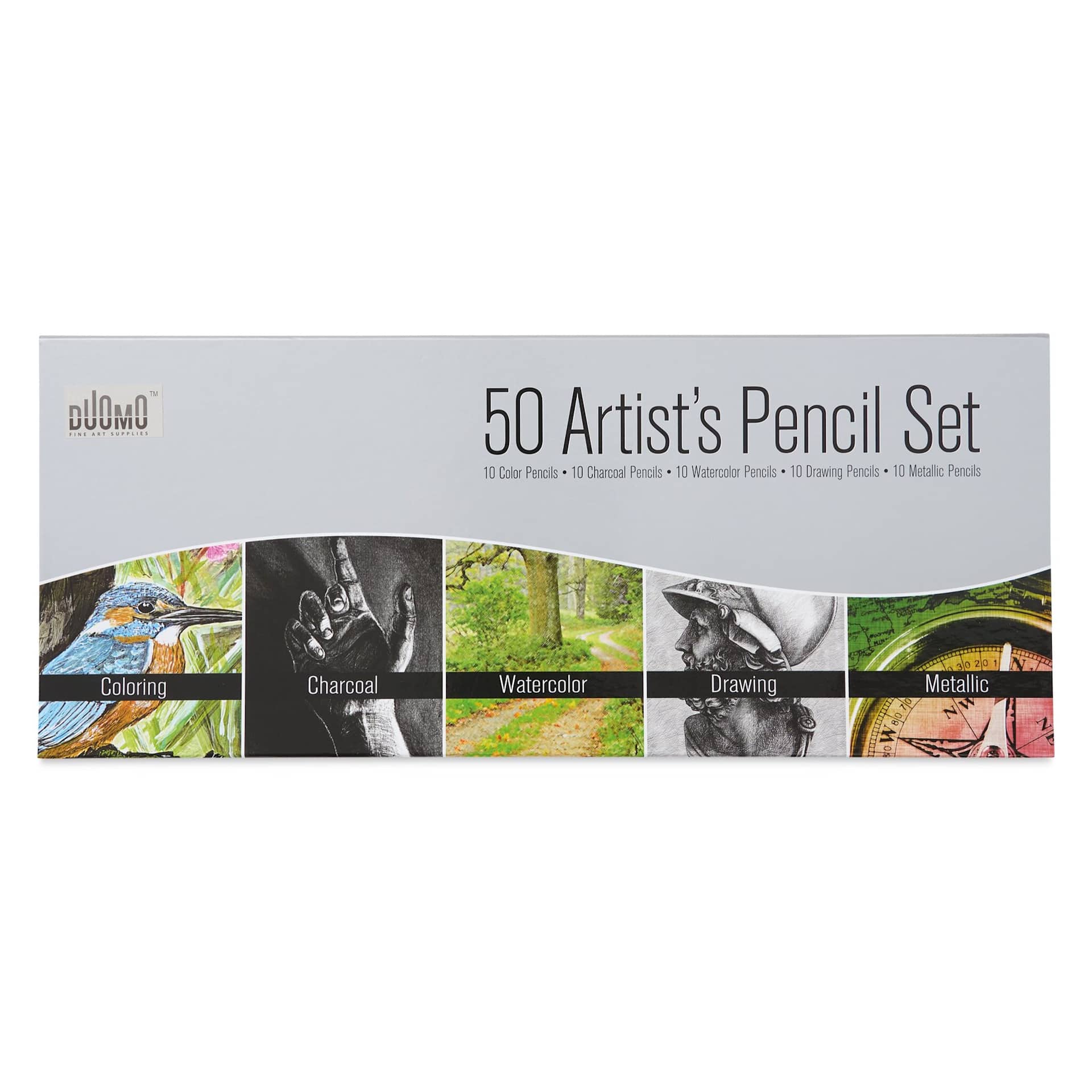 Duomo Artist's Mixed Media Pencils - Set of 50 (front of box)