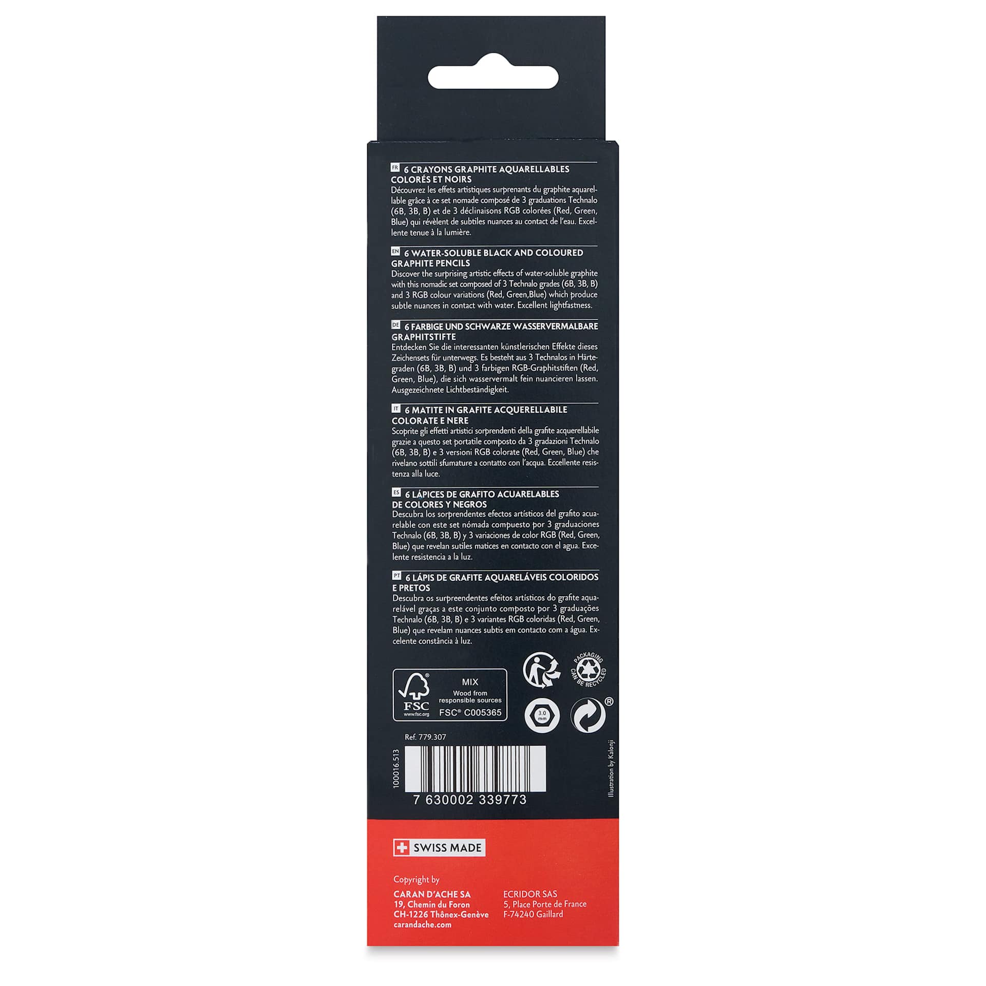 Caran d'Ache Graphite Line Technalo Set (back of package)