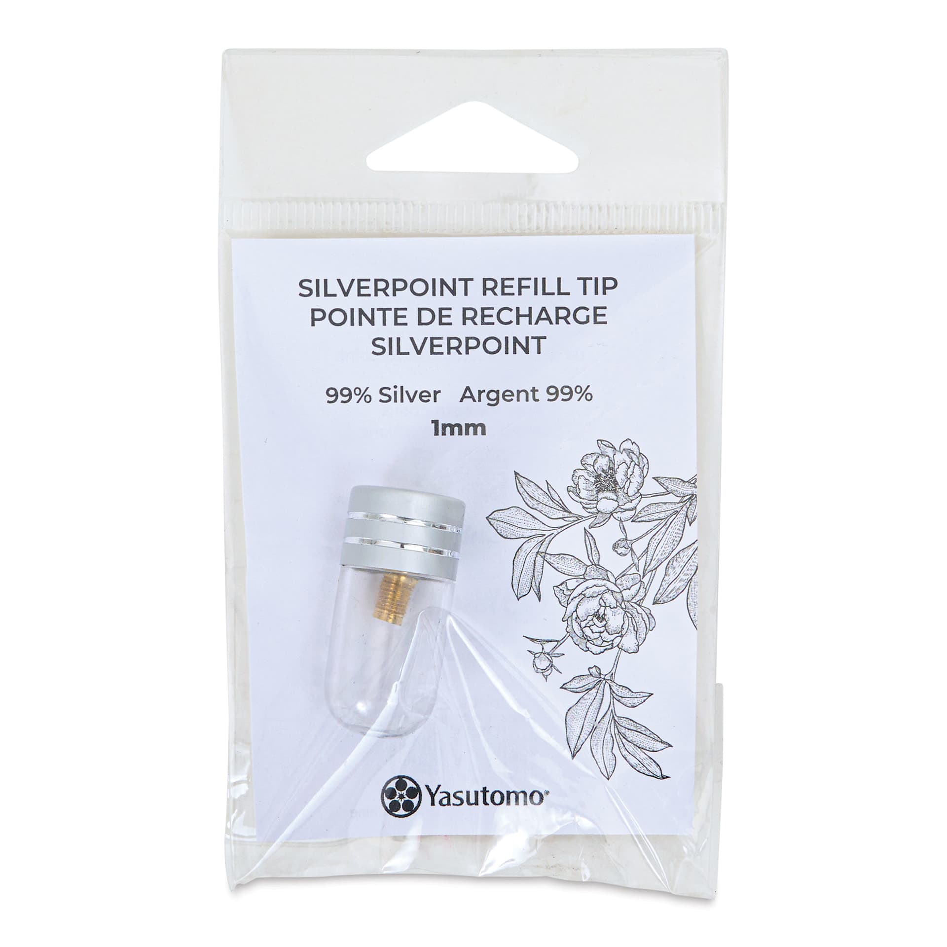 Yasutomo Silverpoint Drawing Tool - Replacement Tip, 1 mm front of packaging