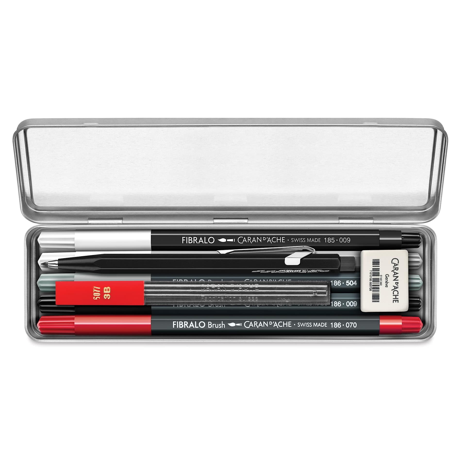 Caran d'Ache Rylsee Creative Nomad Sketching Set, contents inside tin case