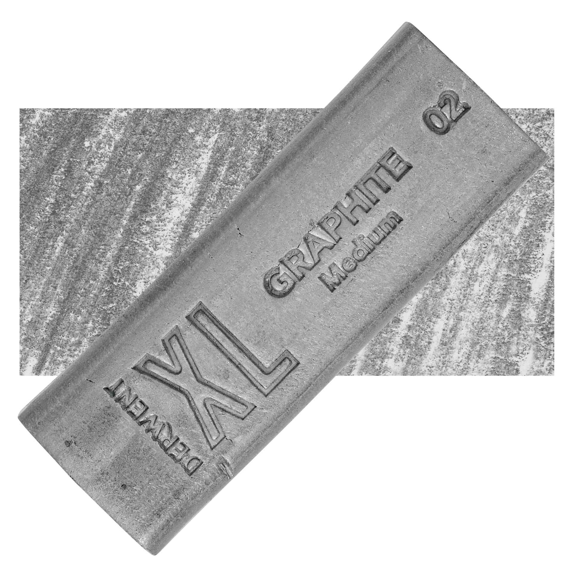 Derwent Watersoluble Graphite XL Block - Medium, swatch and block