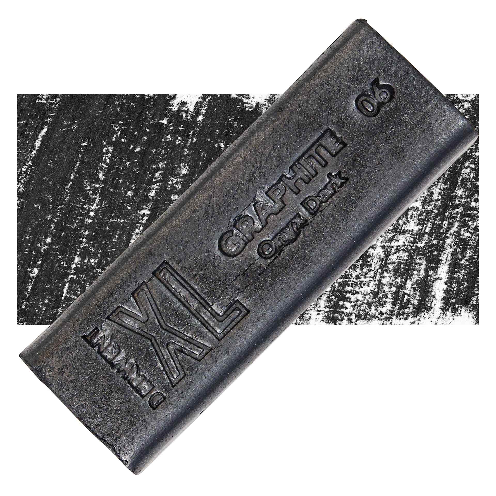 Derwent Watersoluble Graphite XL Block - Onyx Dark, swatch and block