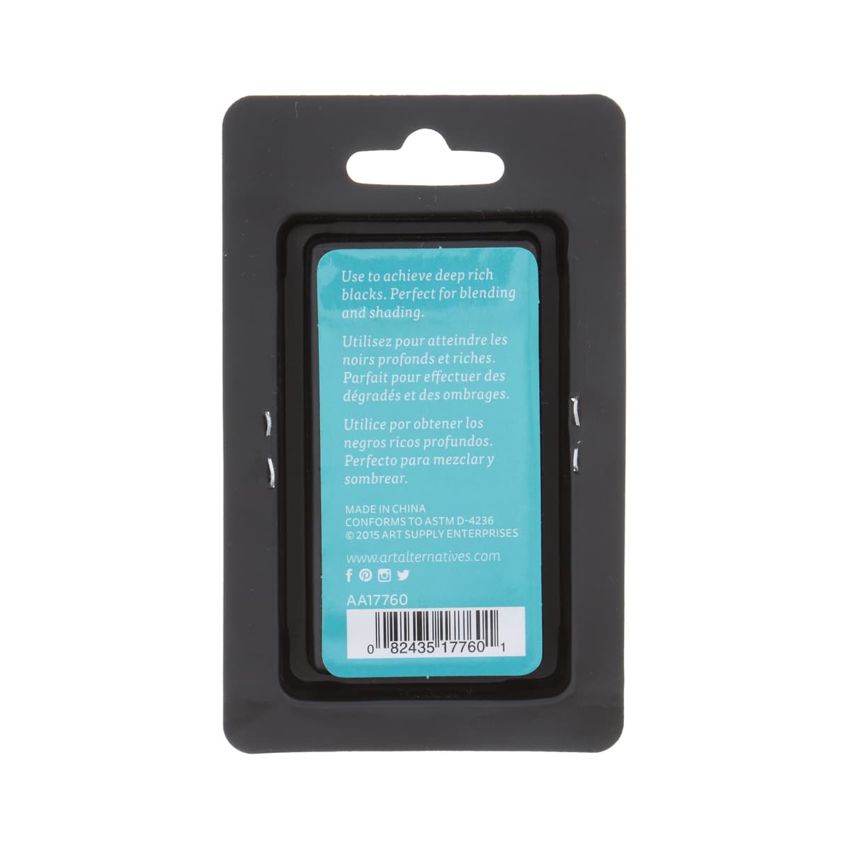 Art Alternatives Compressed Charcoal Pastels -  Pkg of 3 back of package