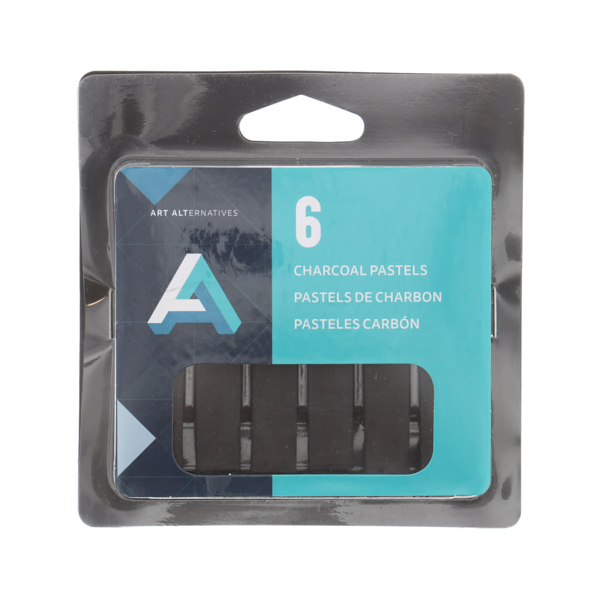 Art Alternatives Compressed Charcoal Pastels -  Pkg of 6