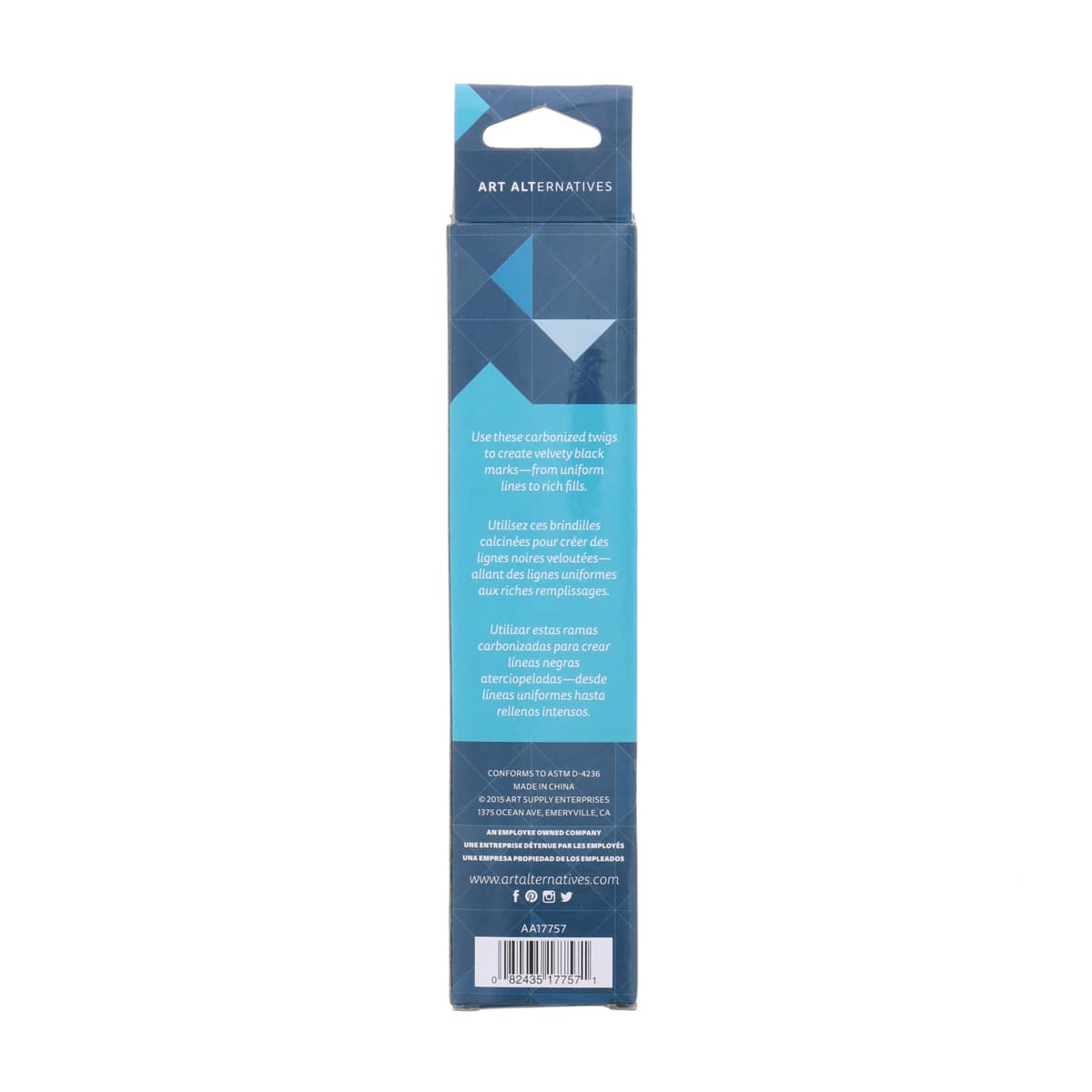 Art Alternatives Vine Charcoal - Set of 6, Extra Soft back of packaging