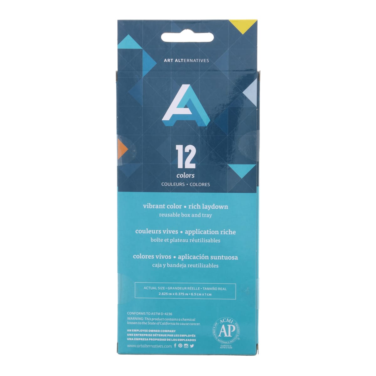 Art Alternatives Artist Soft Pastels - Set of 12, Assorted Colors, back of packaging