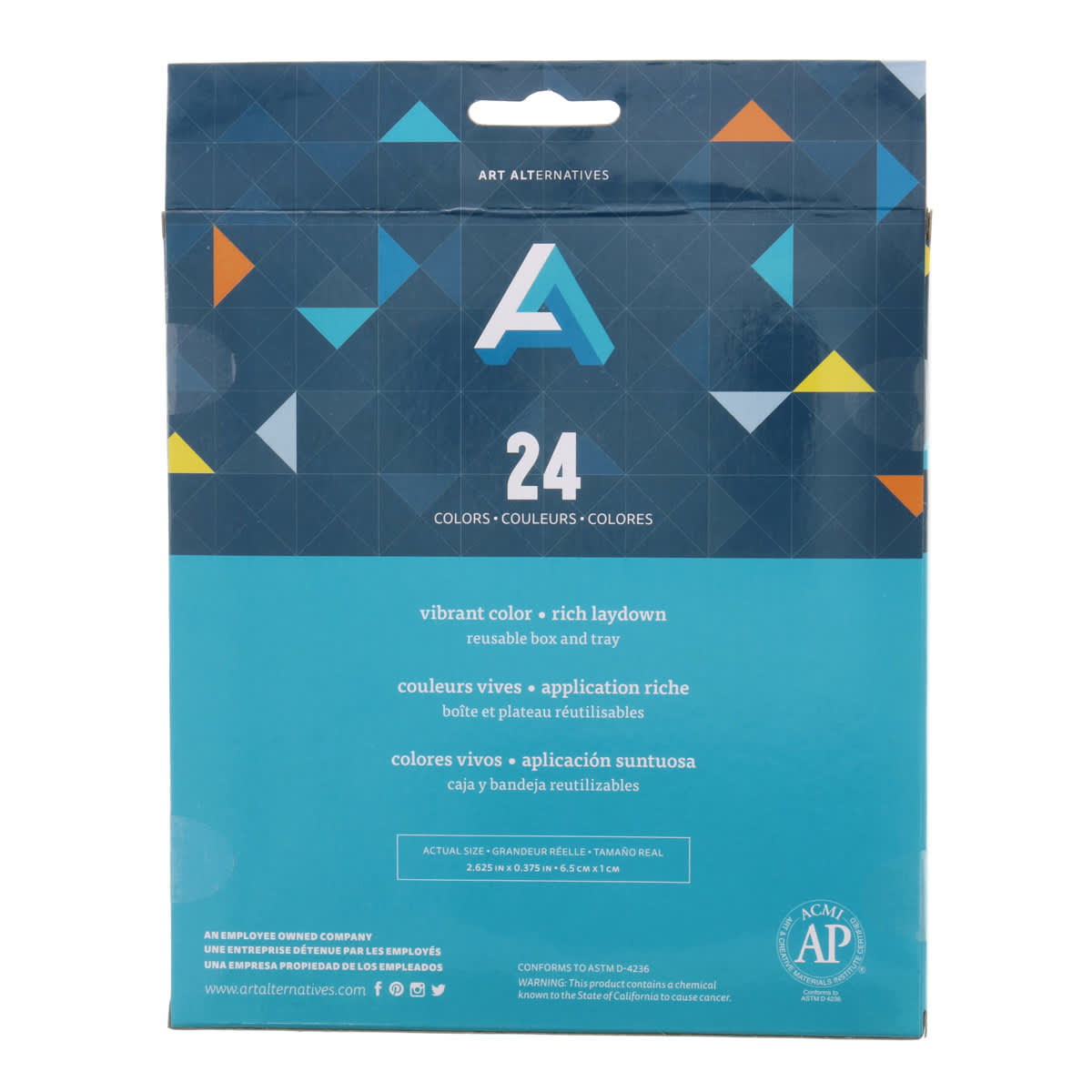 Art Alternatives Artist's Soft Pastels - Set of 24, Assorted Colors, back of packaging