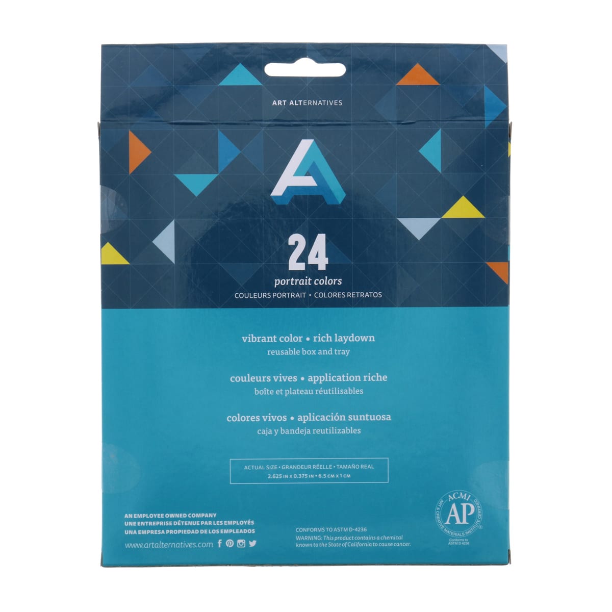 Art Alternatives Artist's Soft Pastels - Set of 24, Portrait Colors, back of packaging